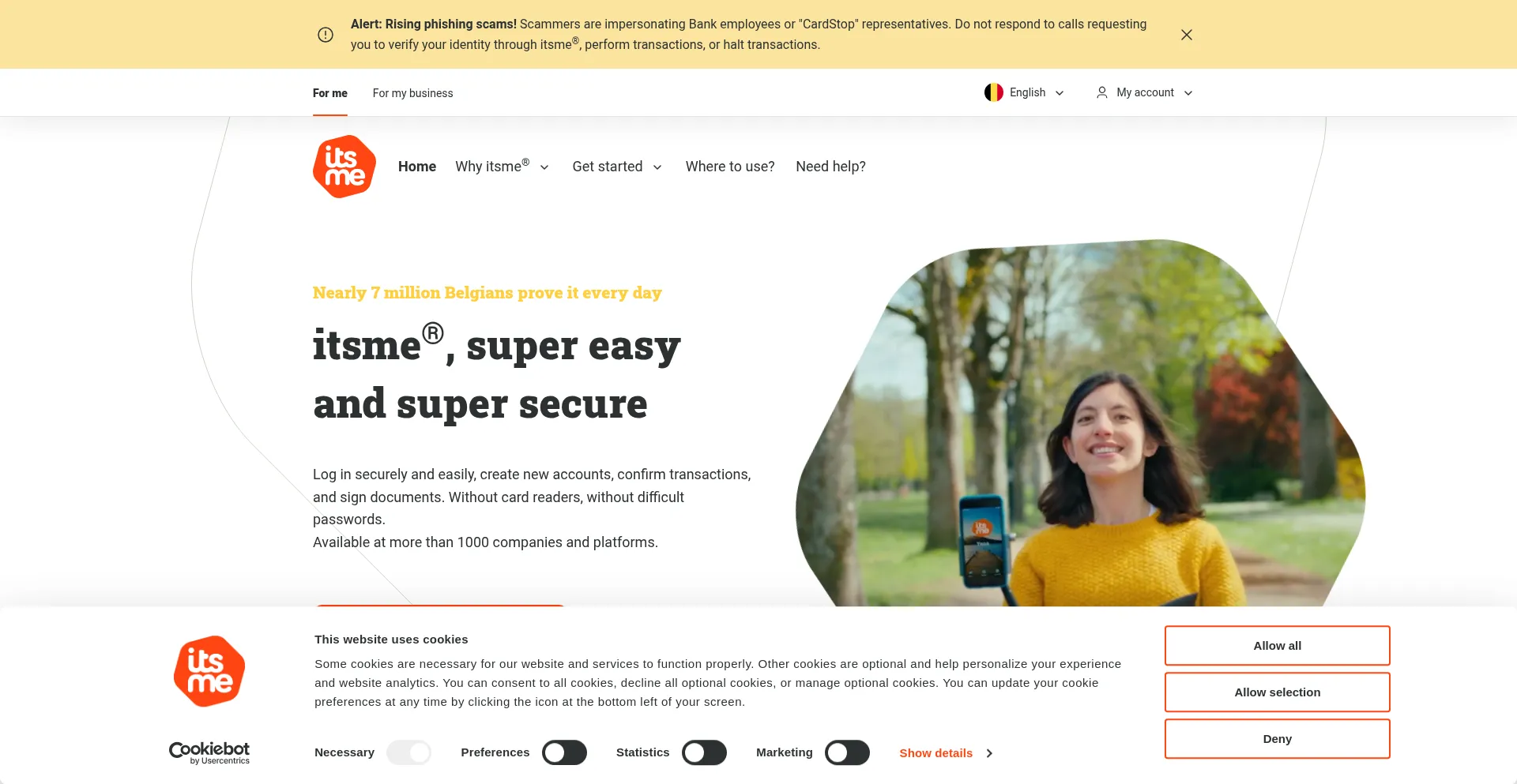 Website screenshot of Itsme-id.com
