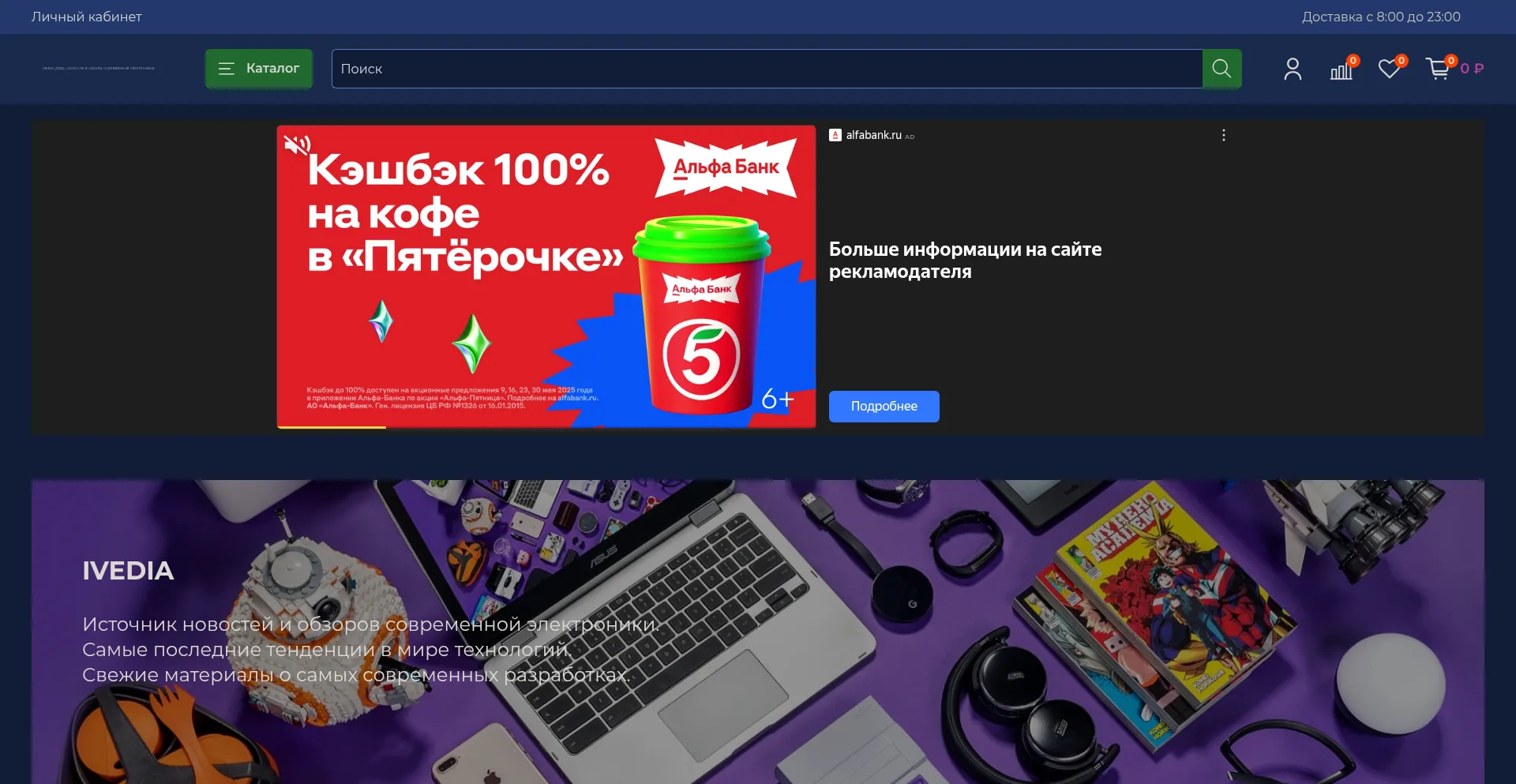 Website screenshot of Ivedia.ru