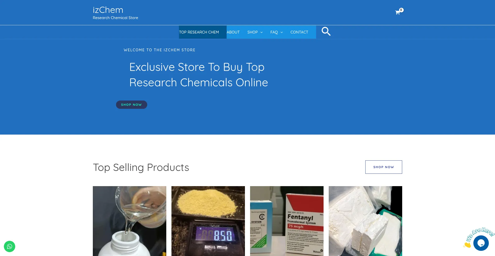 Website screenshot of Izchem.com