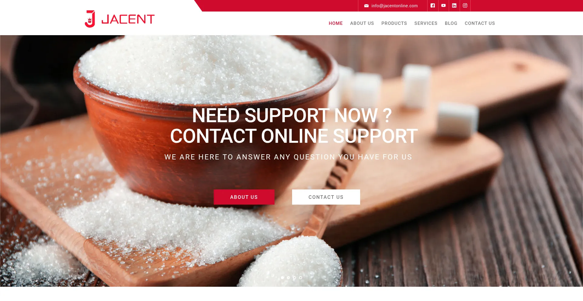 Website screenshot of Jacentonline.com
