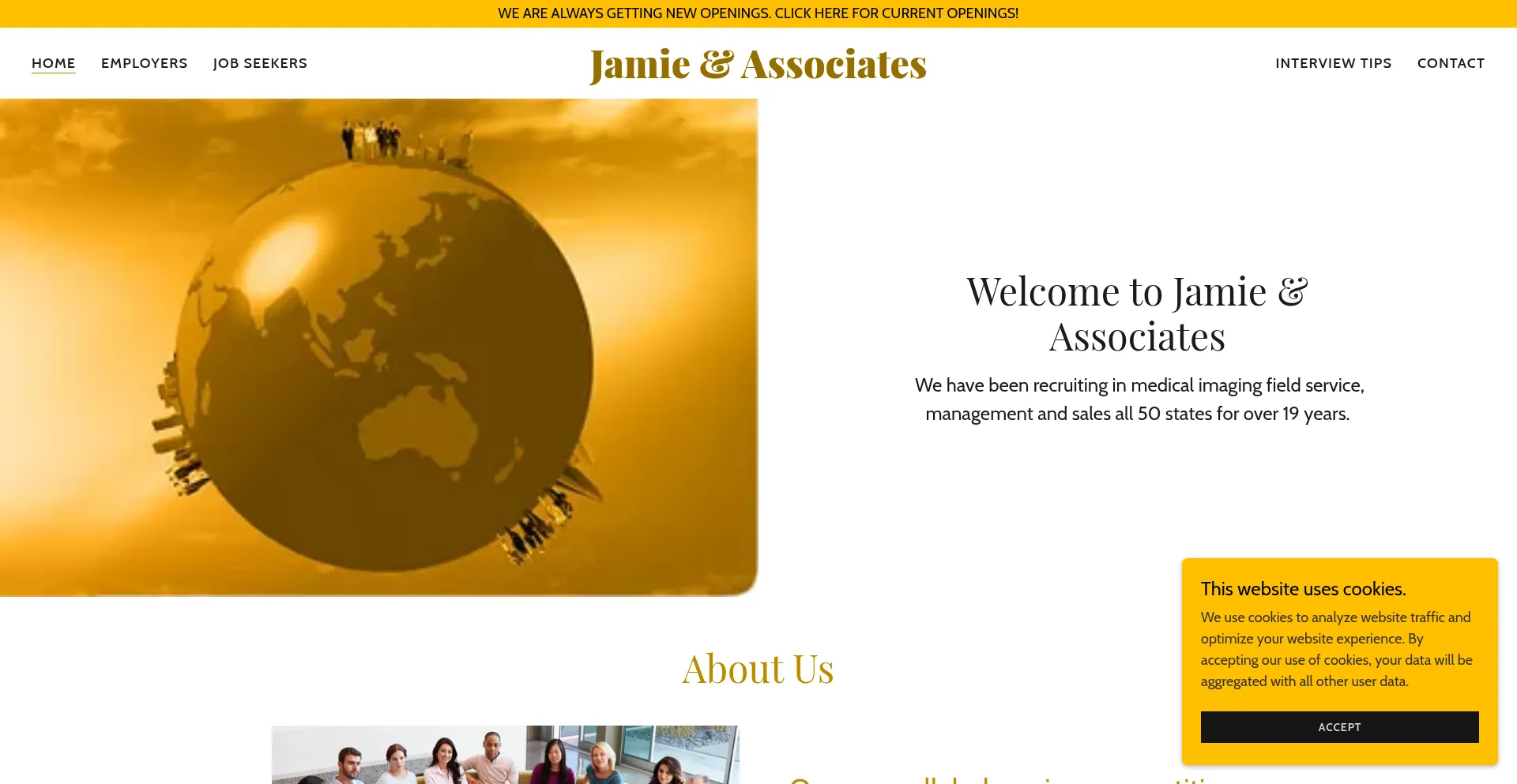 Website screenshot of Jamie-associates.com