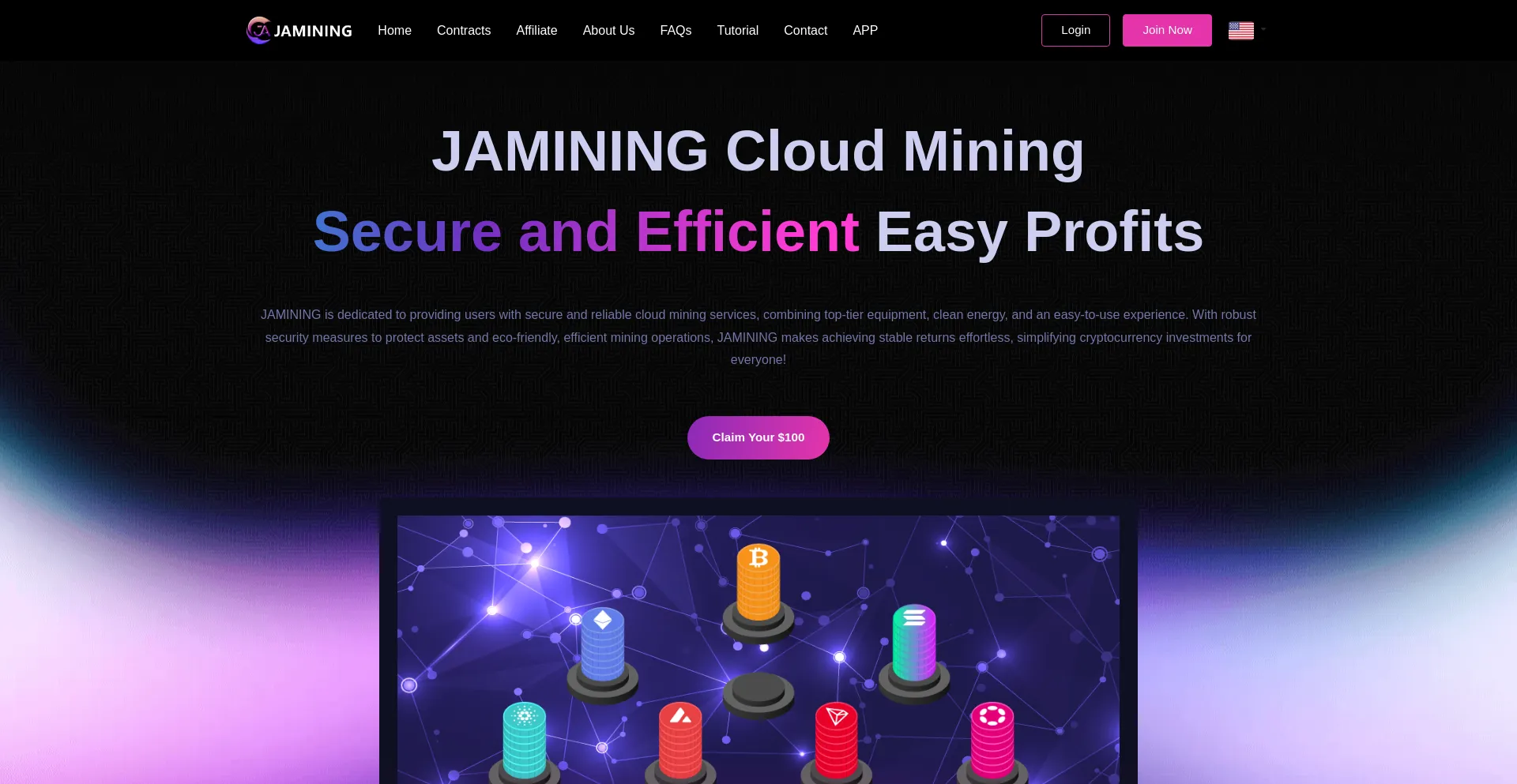 Website screenshot of Jamining.com