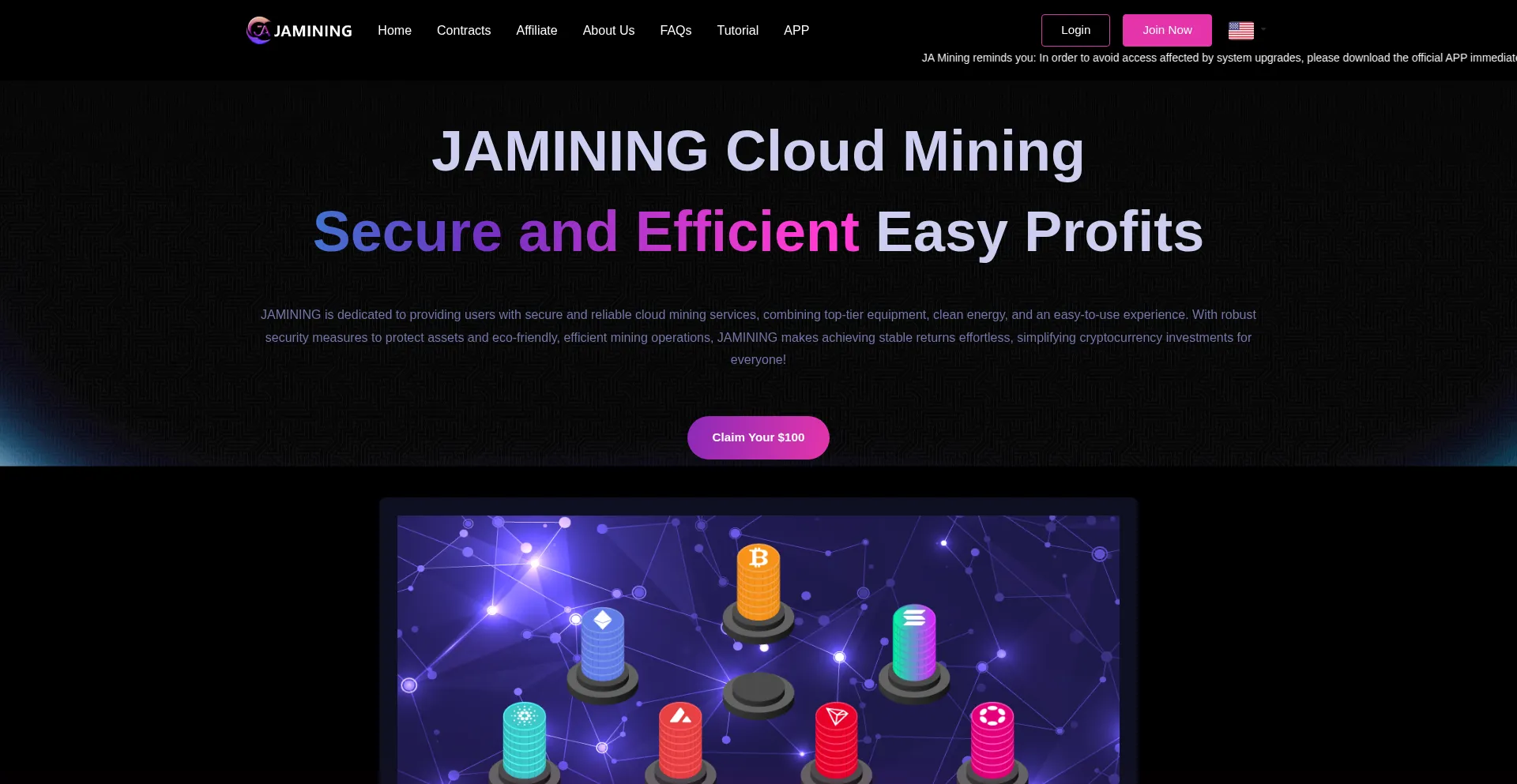Website screenshot of Jamining.info