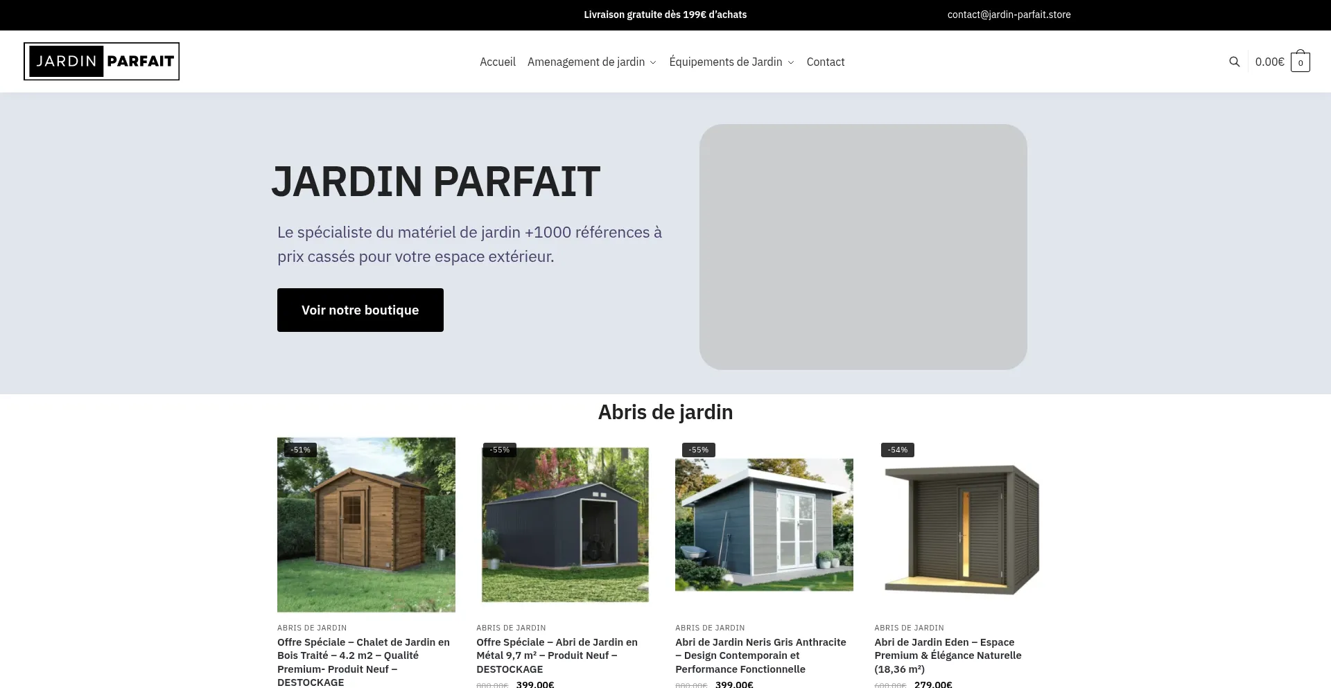 Website screenshot of Jardin-parfait.store