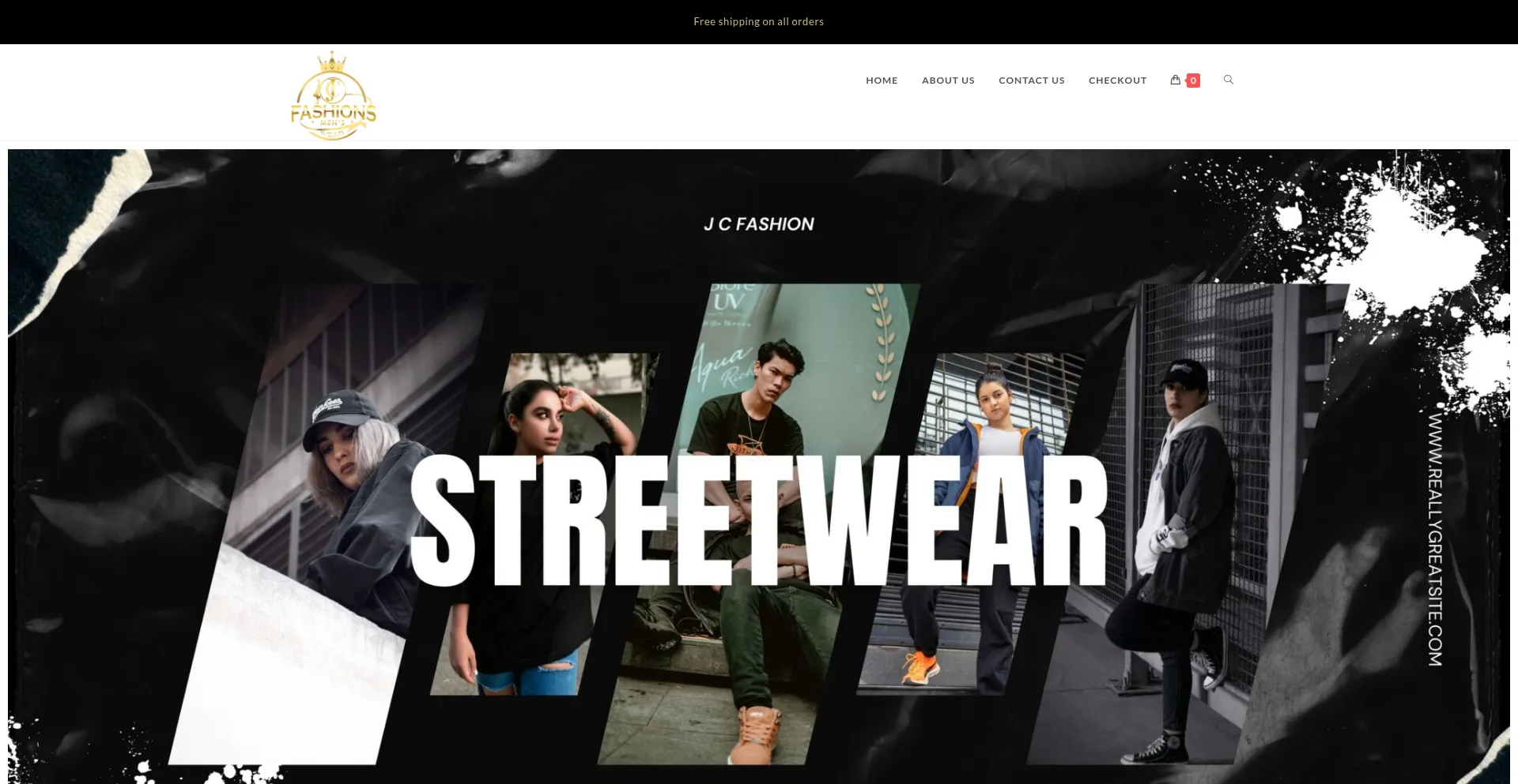 Website screenshot of Jcfashionsmenwear.com