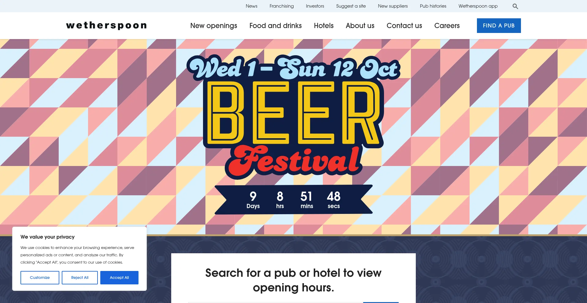 Jdwetherspoon.com Screenshot