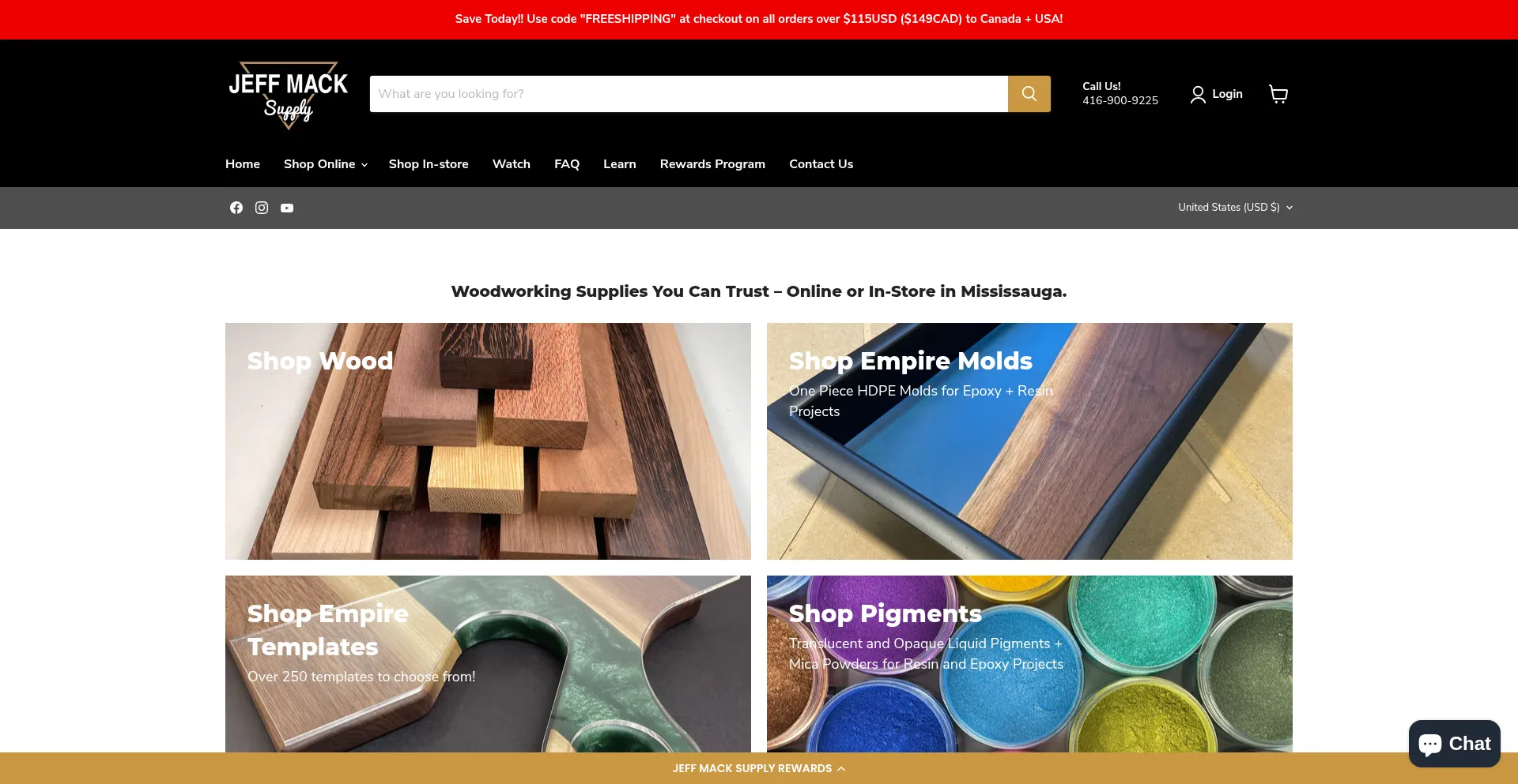 Website screenshot of Jeffmacksupply.com