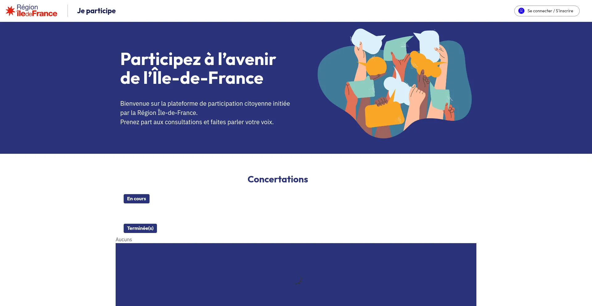 Website screenshot of Jeparticipe.smartidf.services