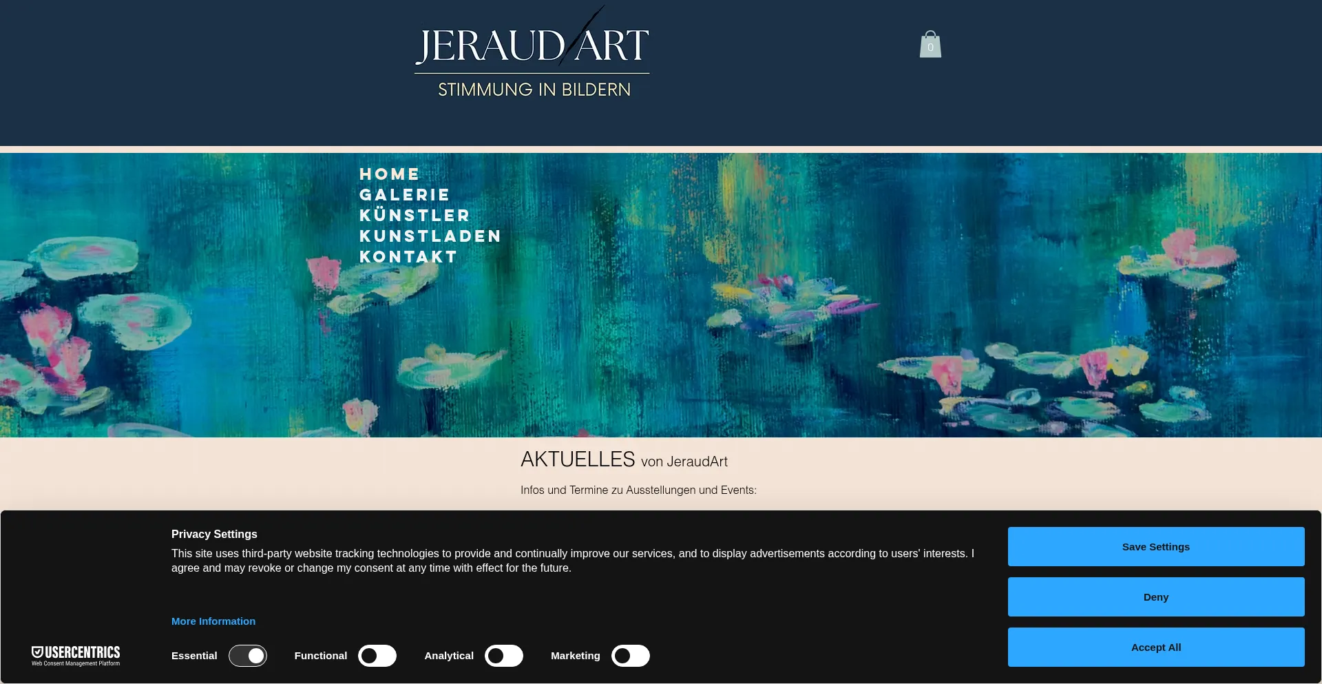 Website screenshot of Jeraudart.com