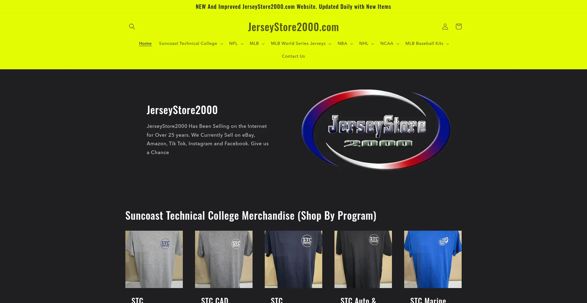 Website screenshot of Jerseystore2000.com