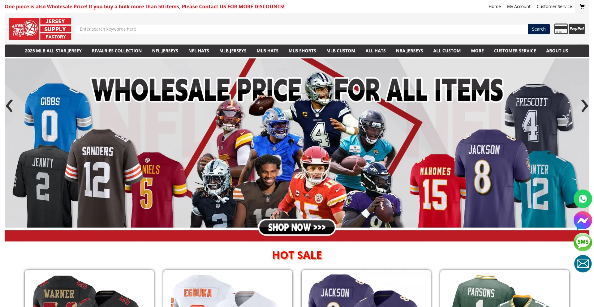 Jerseysupplyfactory.com Screenshot