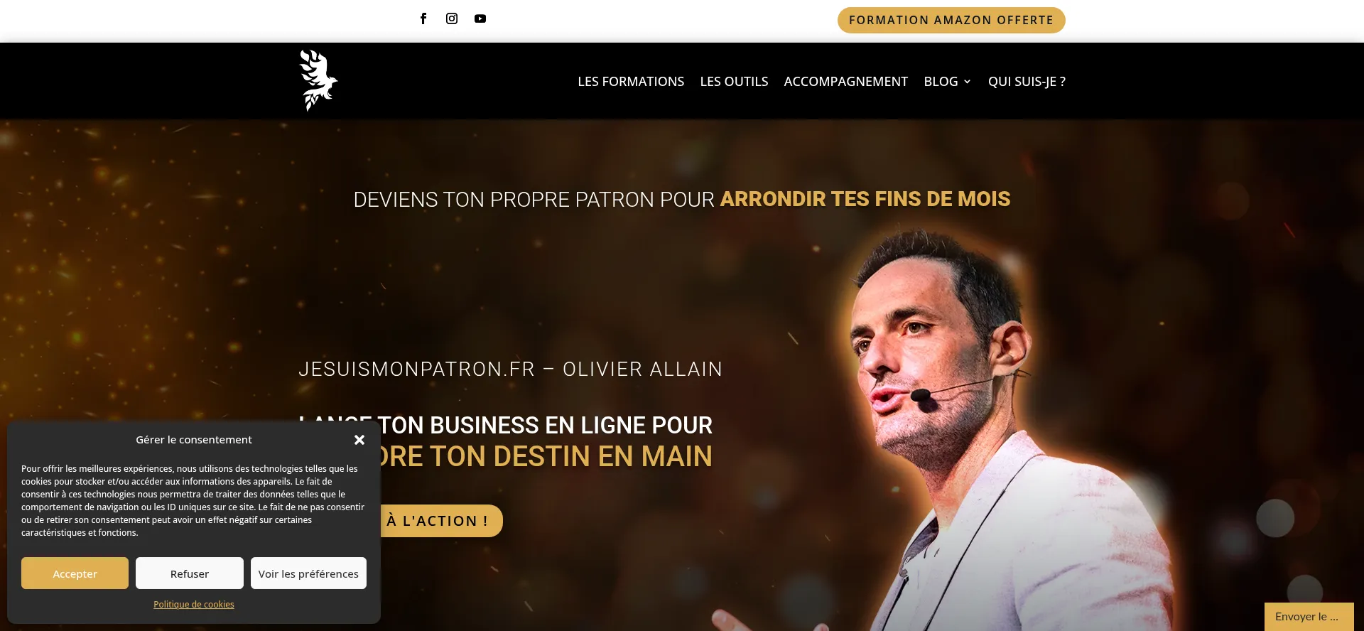Website screenshot of Jesuismonpatron.fr
