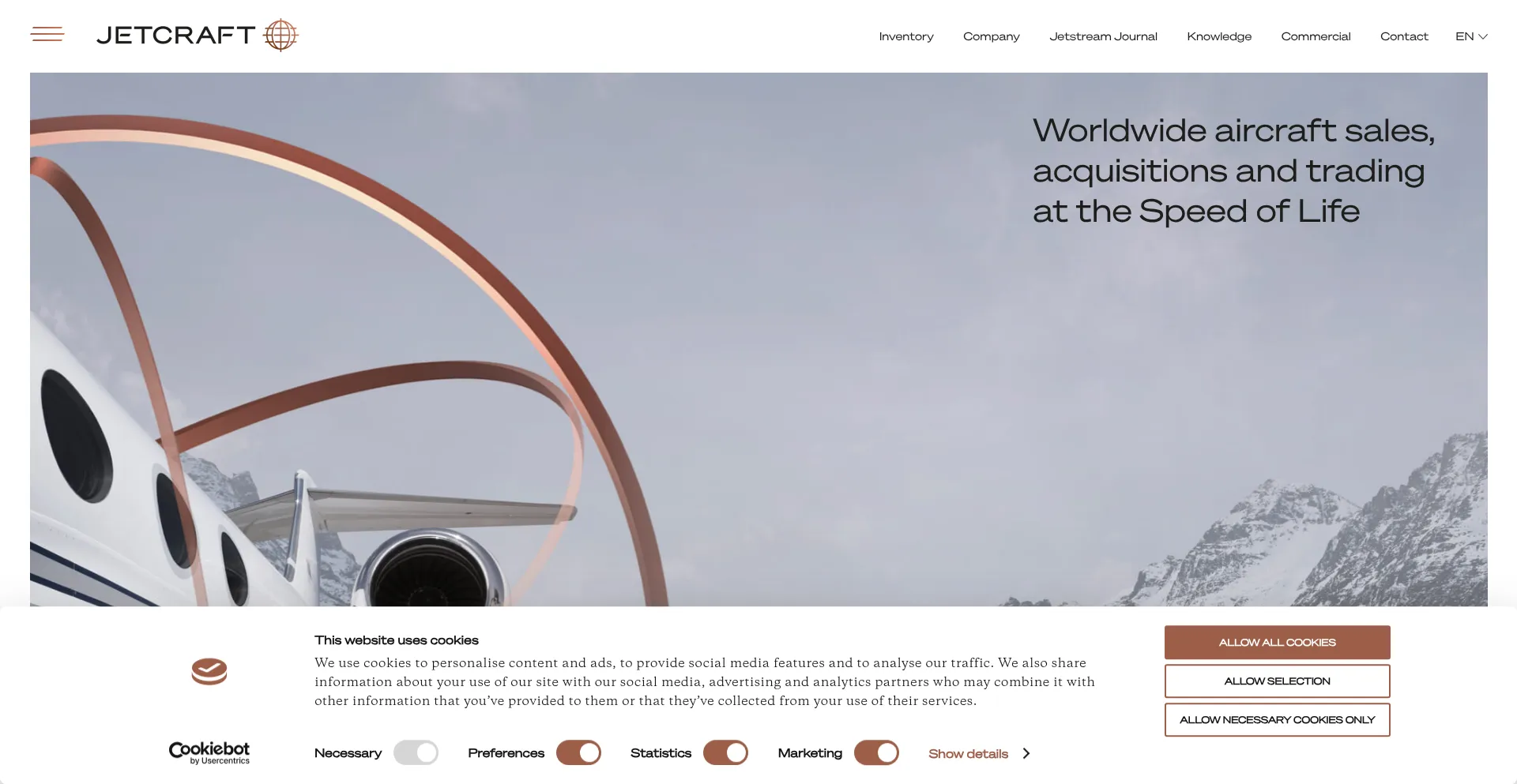 Website screenshot of Jetcraft.com