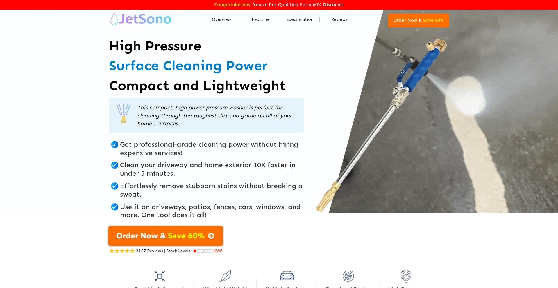 Website screenshot of Jetsono.com