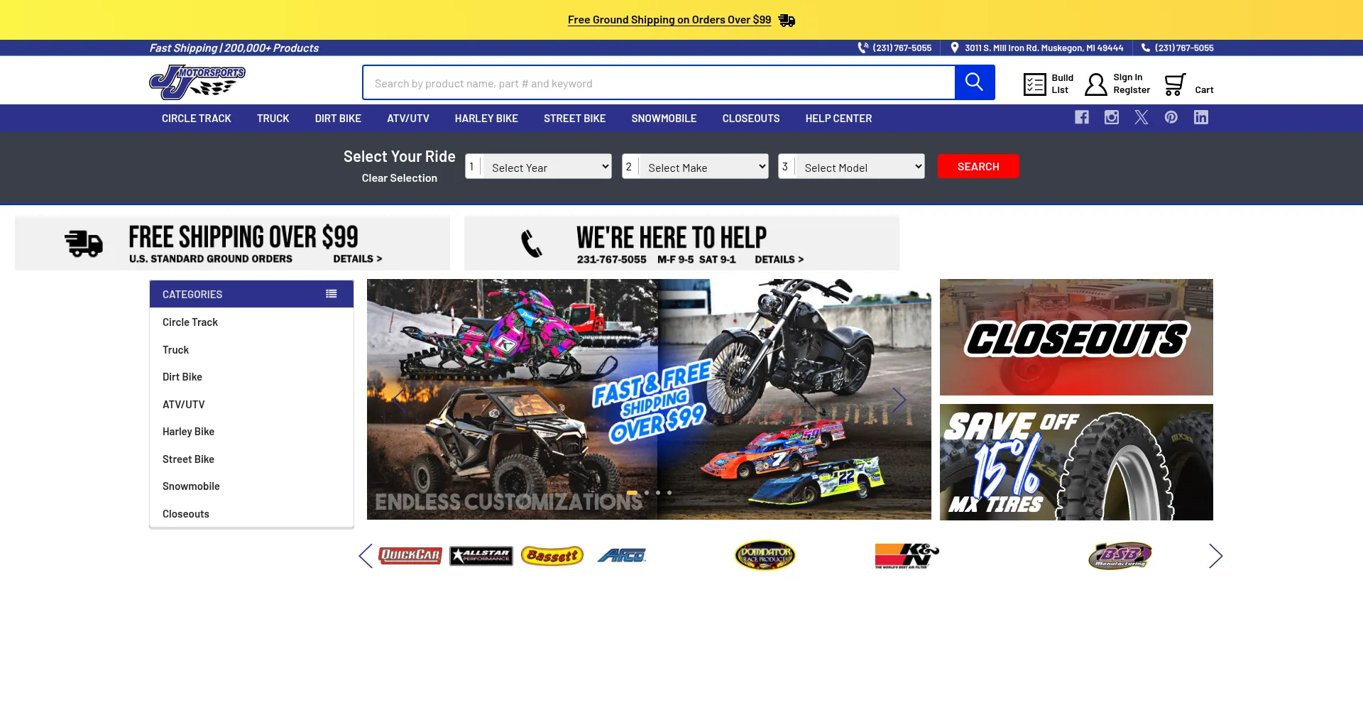 Website screenshot of Jj-motorsports.com