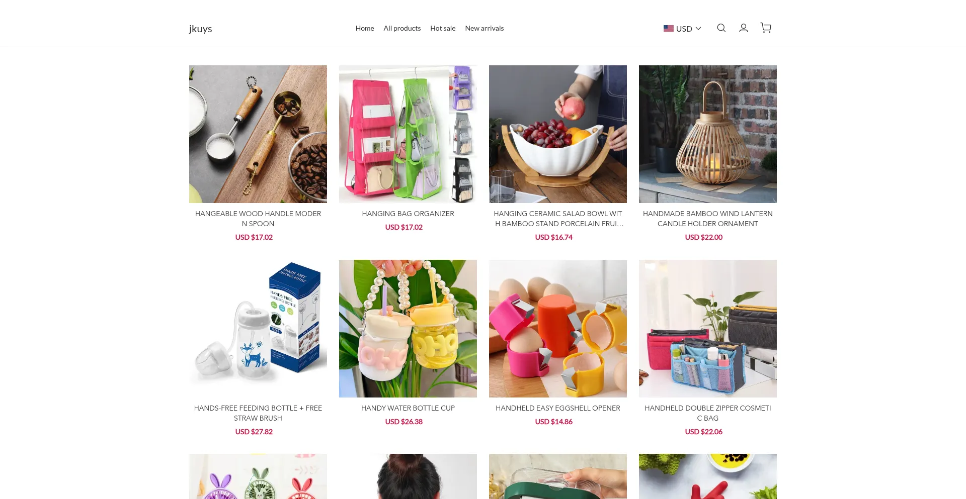 Website screenshot of Jkuys.com