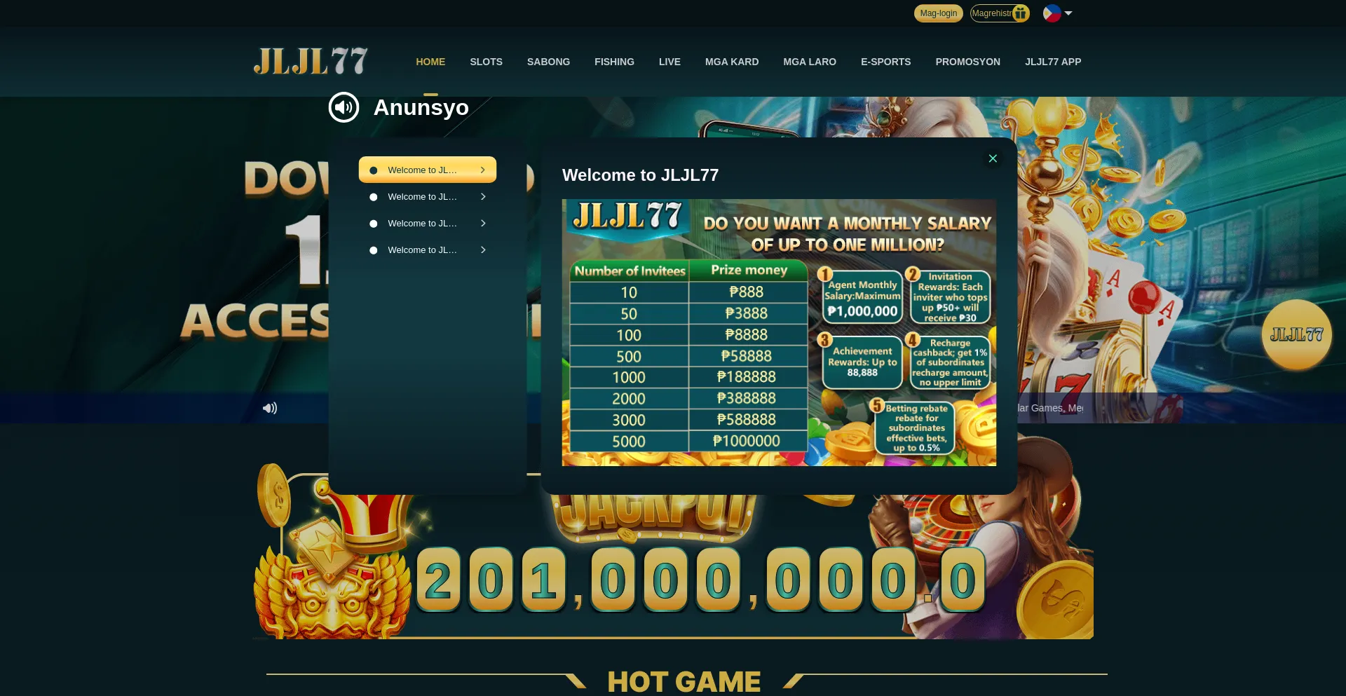 Website screenshot of Jljl77app.com
