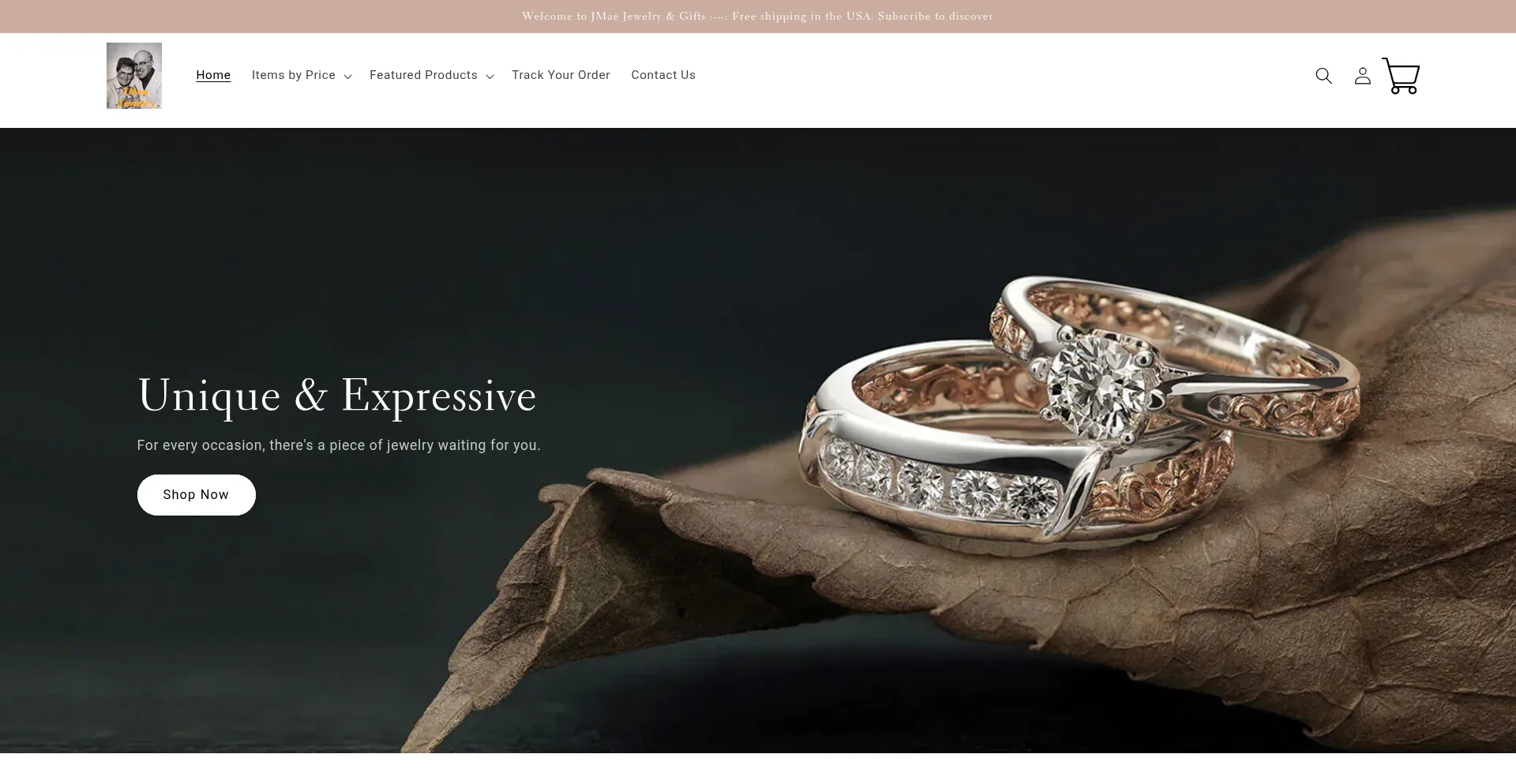 Website screenshot of Jmaejewelry.com