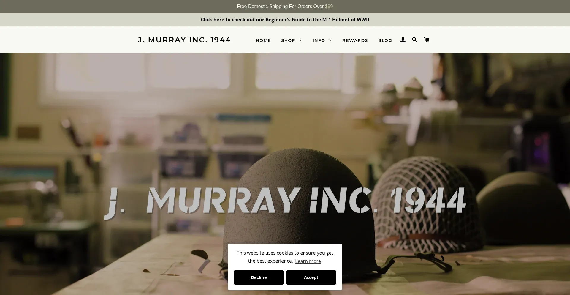 Website screenshot of Jmurrayinc1944.com