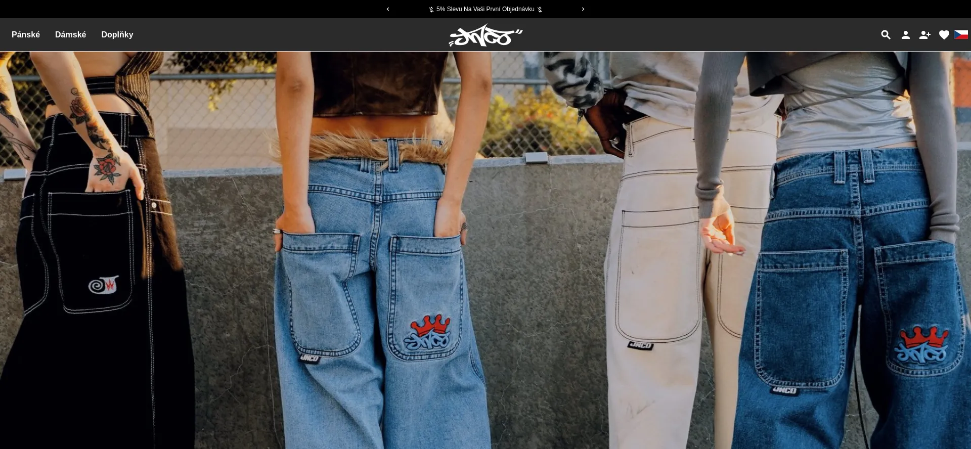 Website screenshot of Jncojeans.cz