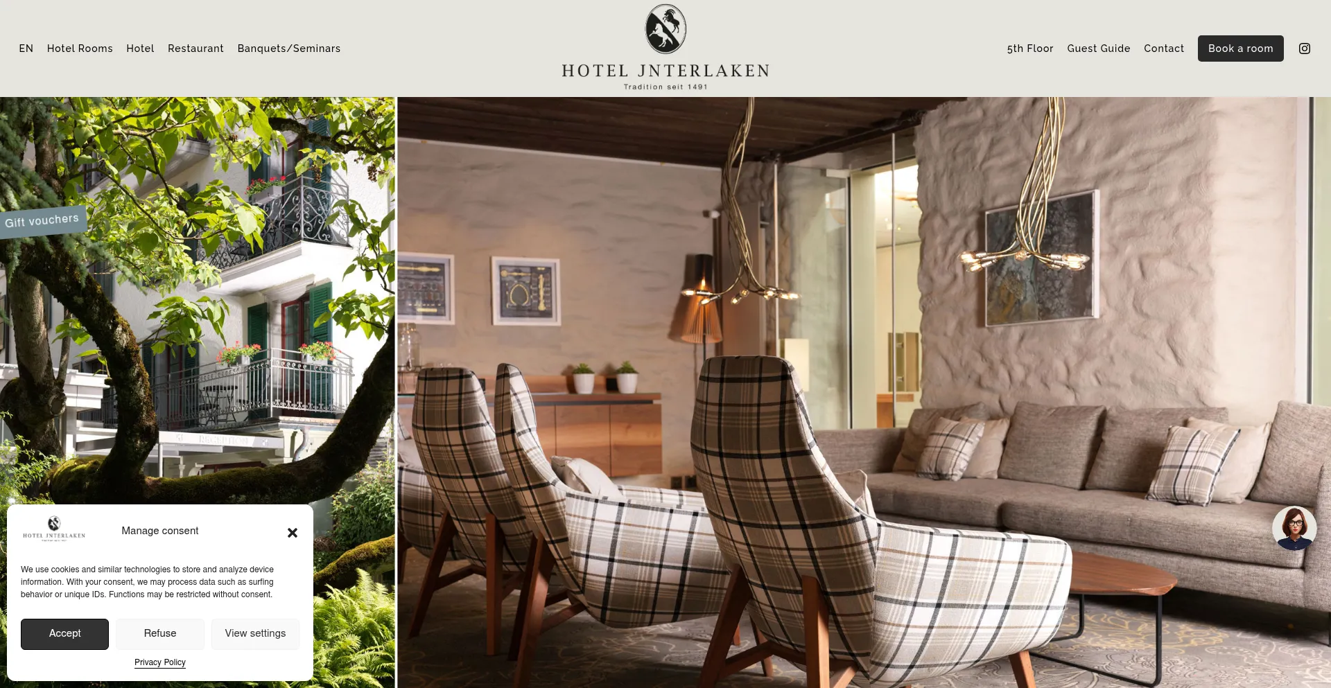 Website screenshot of Jnterlaken.com