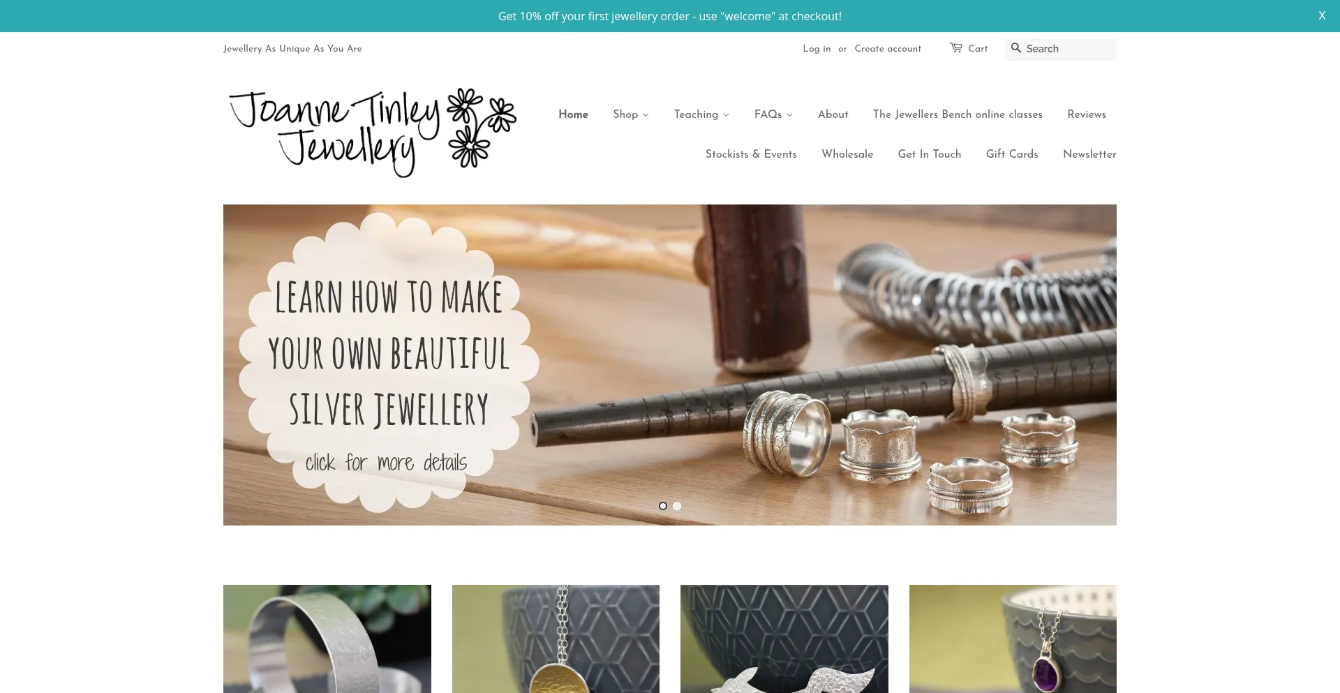 Website screenshot of Joannetinleyjewellery.com