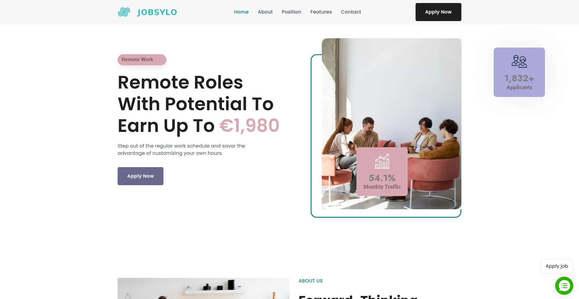 Website screenshot of Jobsylo.online