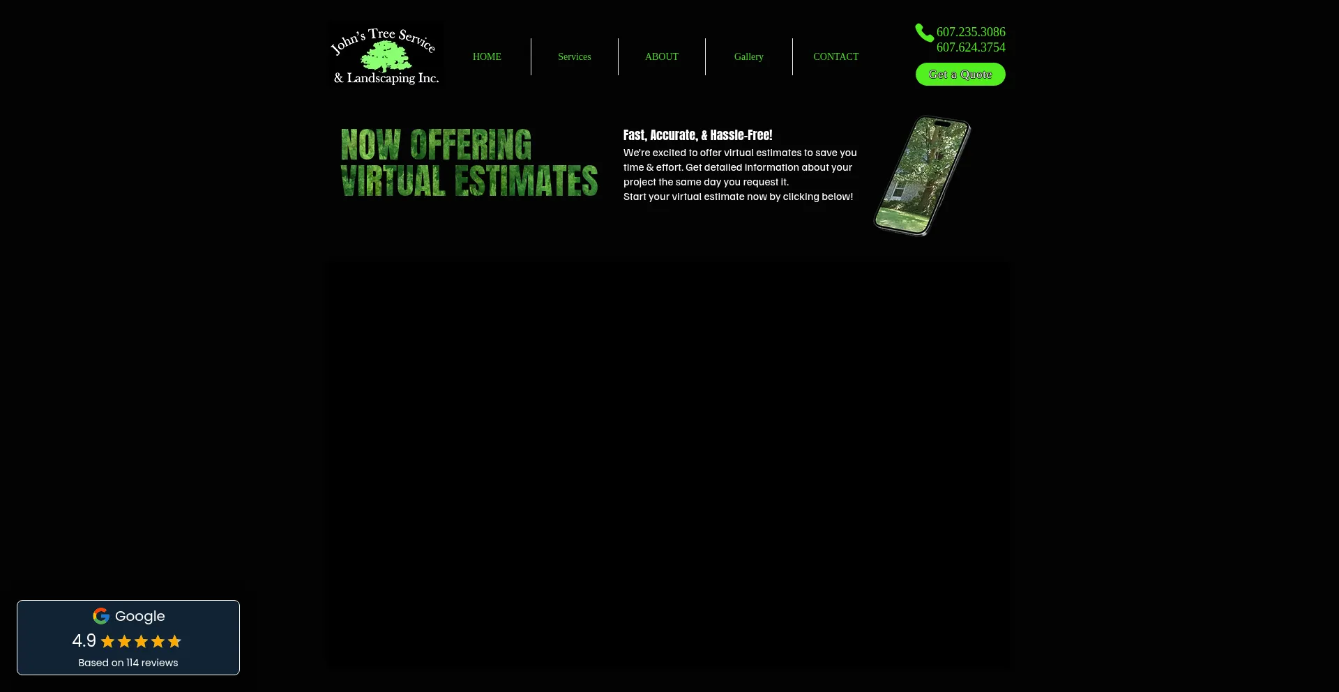 Website screenshot of Johnstreeandlandscaping.com