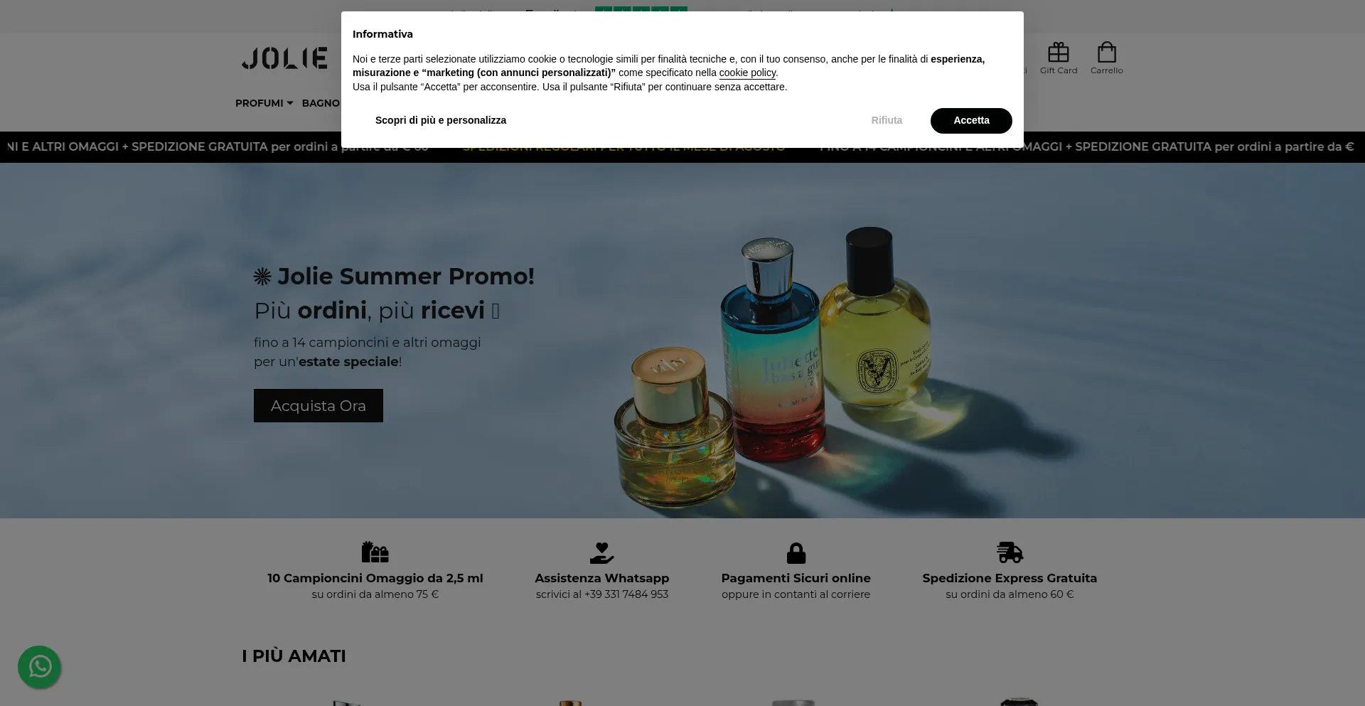 Website screenshot of Jolieprofumerie.com