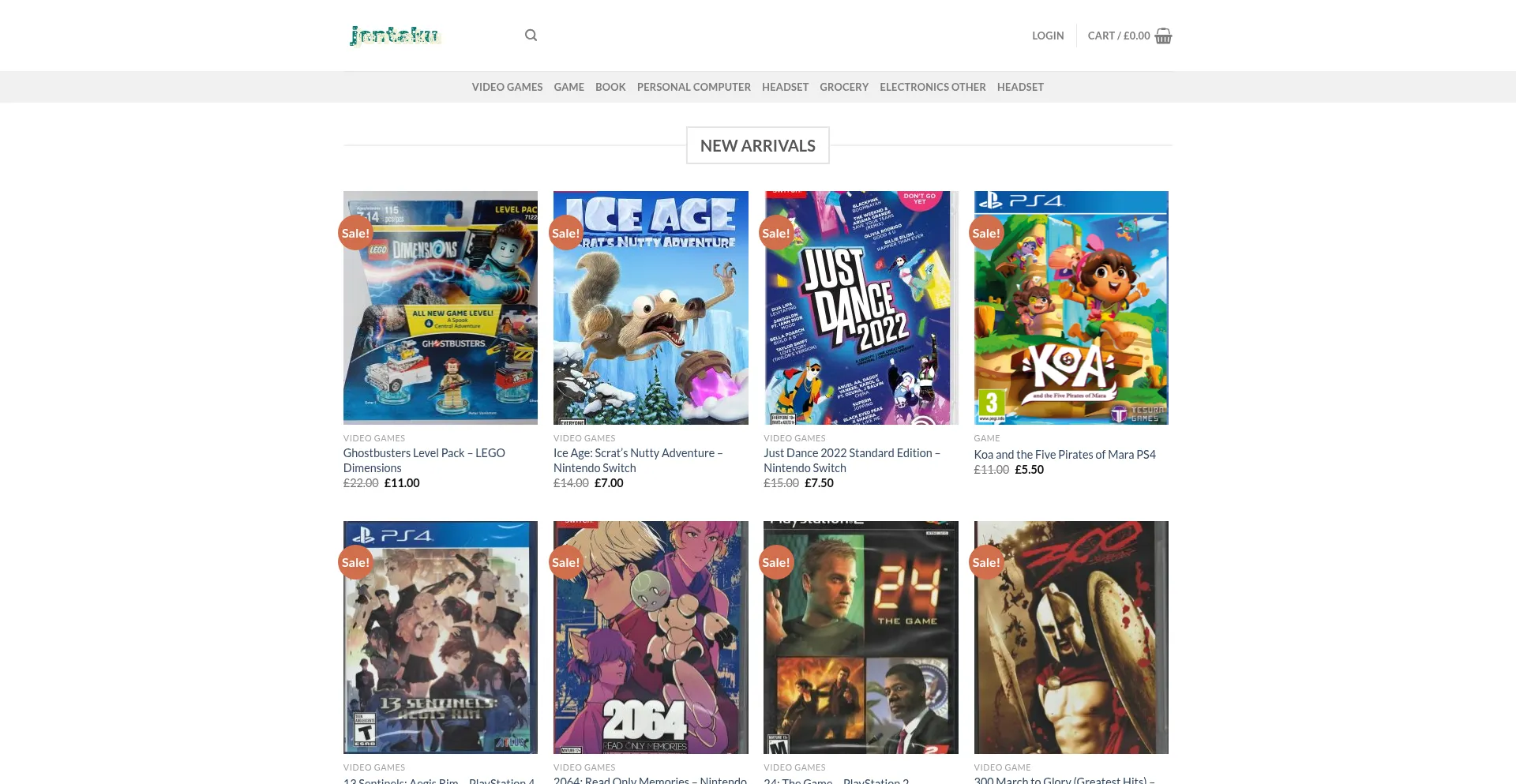 Website screenshot of Jontaku.com