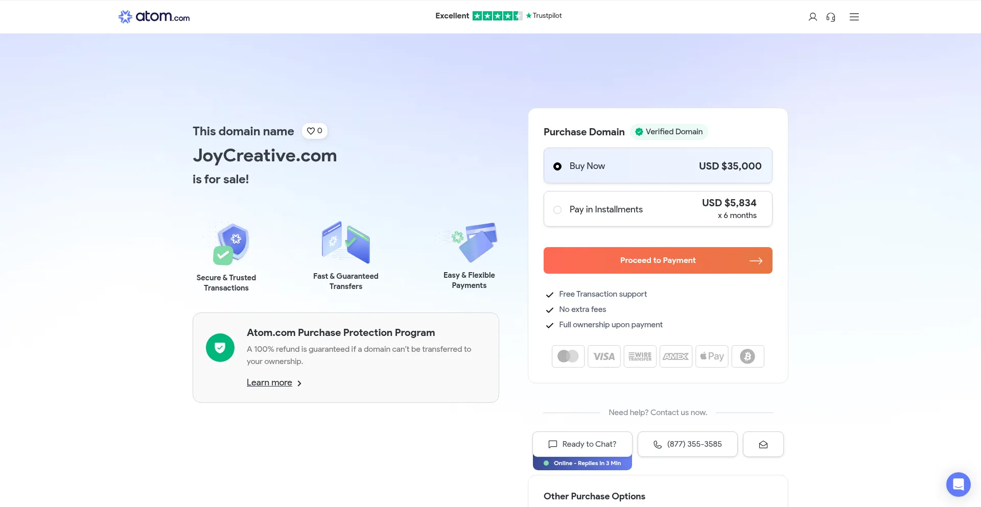 Website screenshot of Joycreative.com