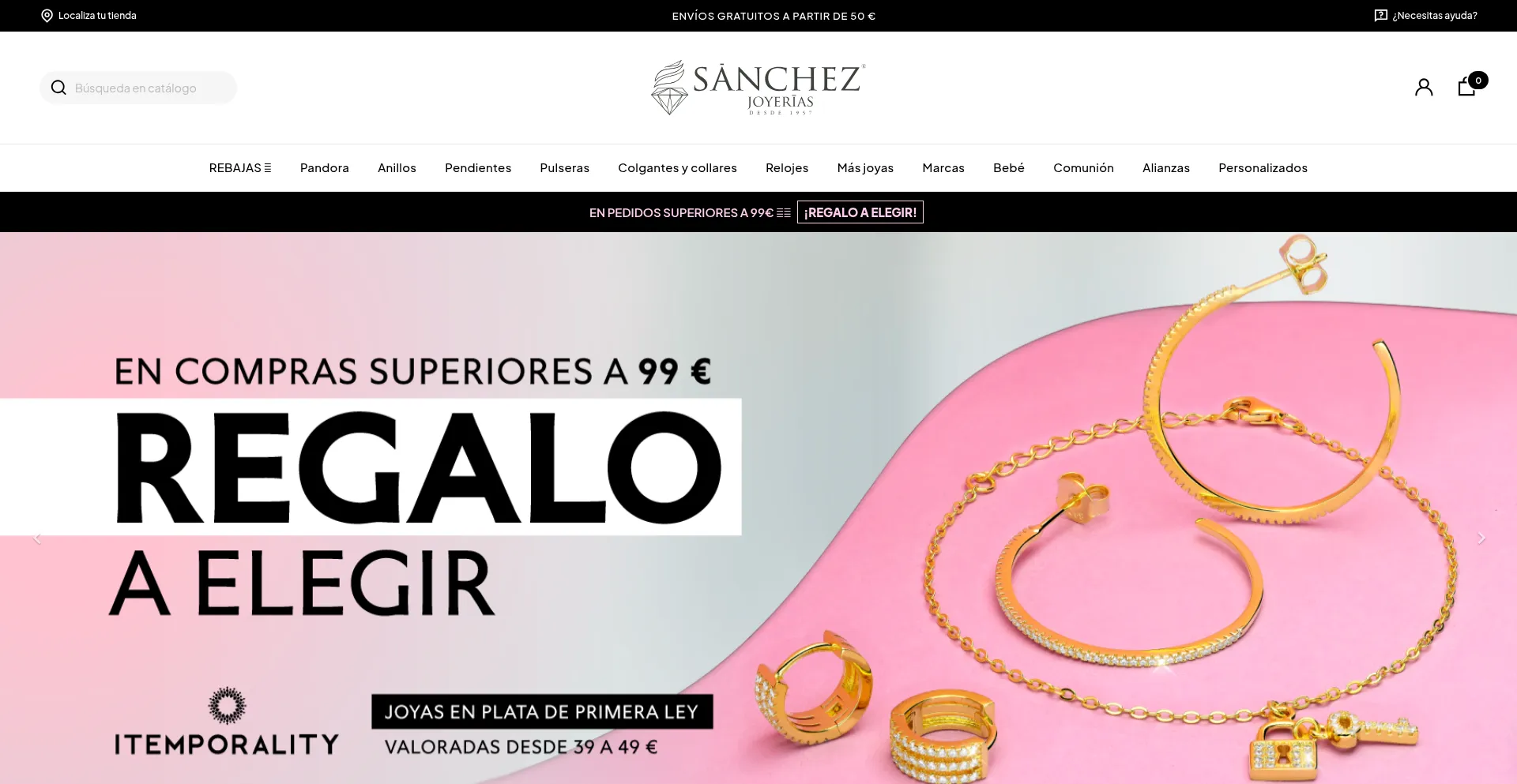 Website screenshot of Joyeriasanchez.com