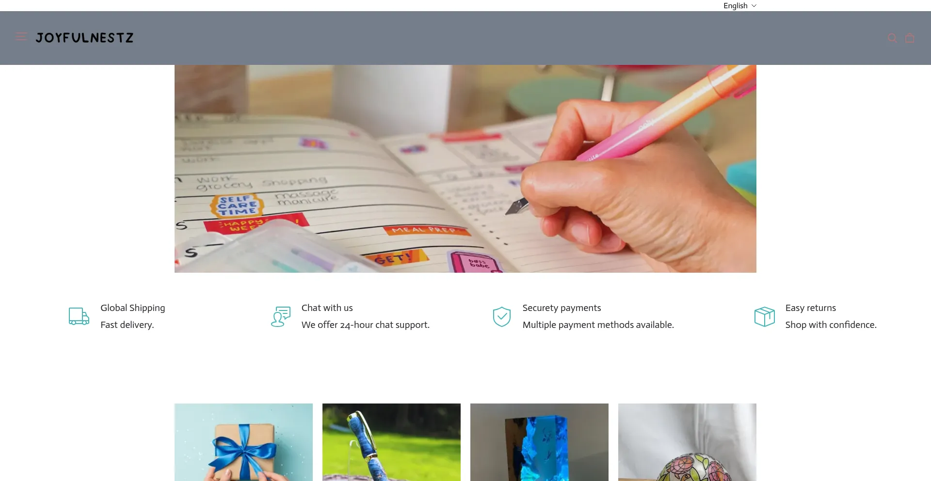Website screenshot of Joyfulnestz.com