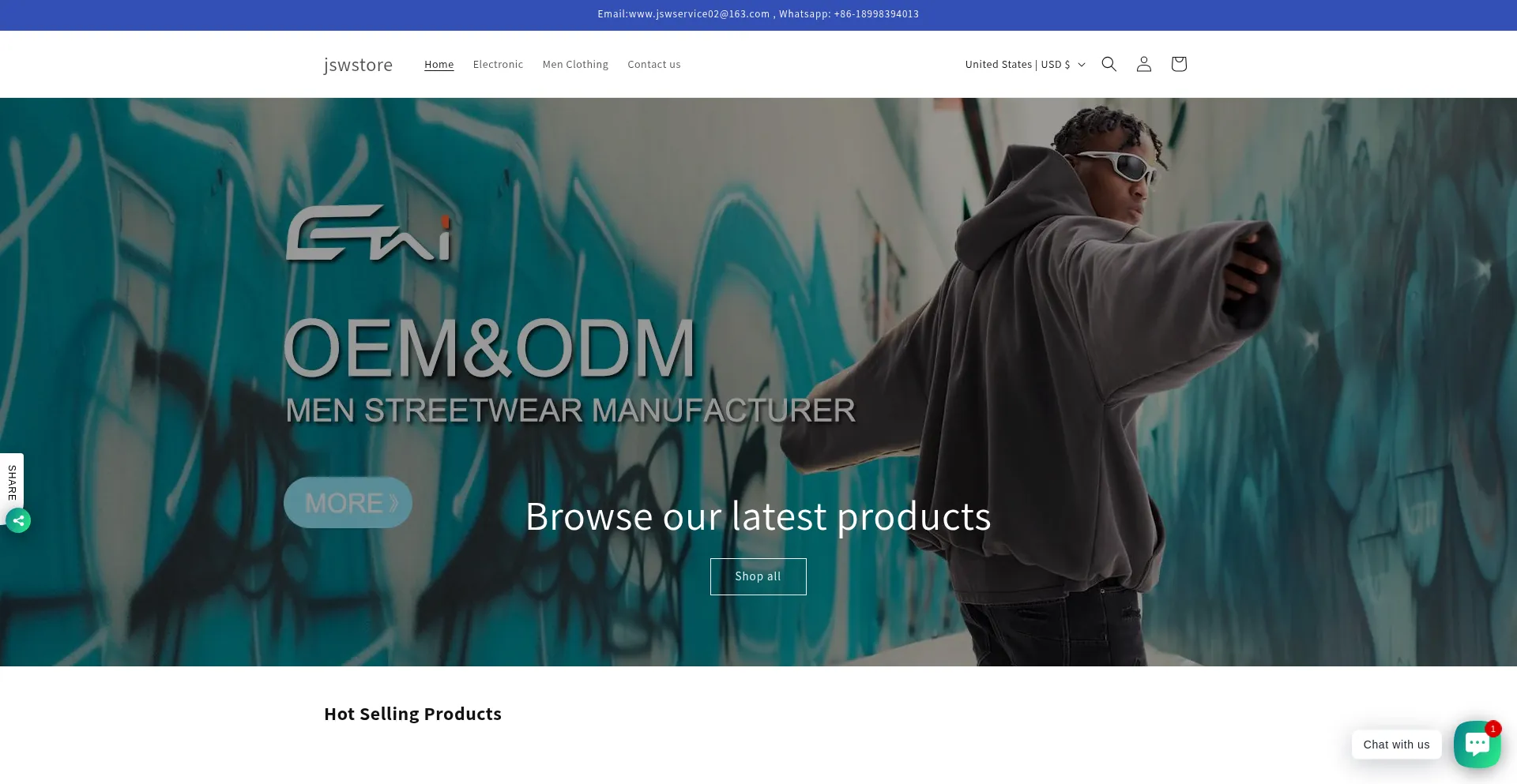 Website screenshot of Jswfactory.com