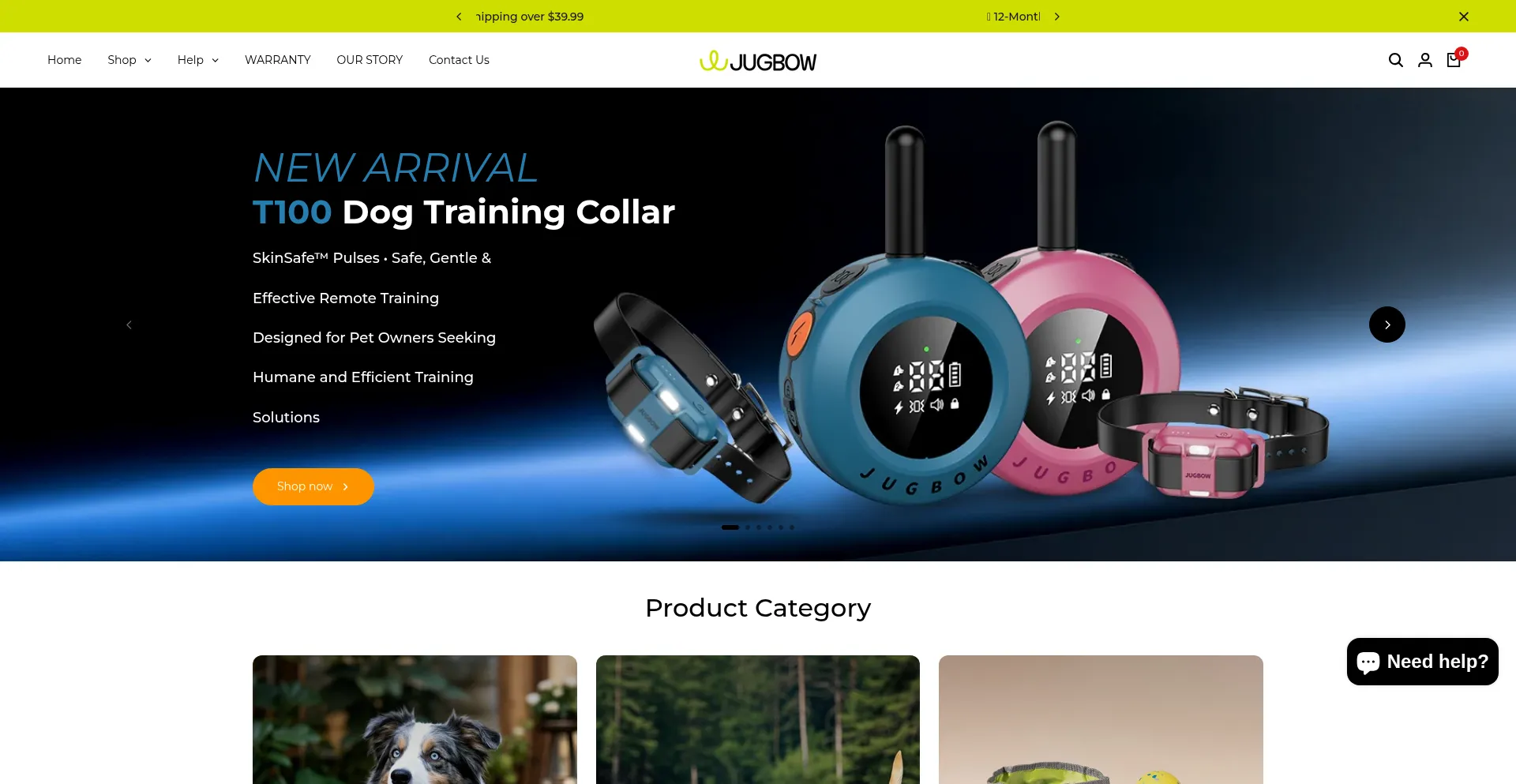 Website screenshot of Jugbow.com