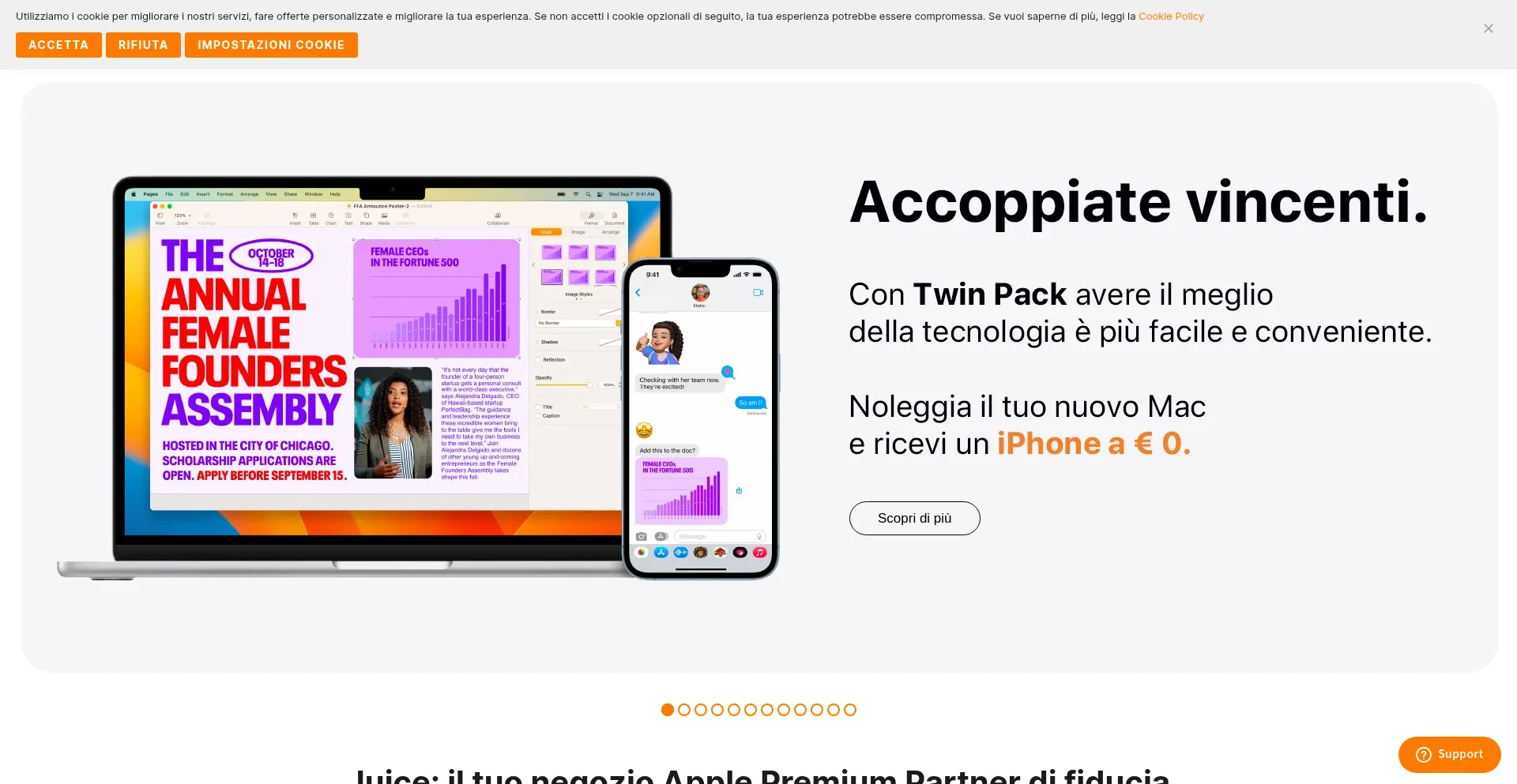 Website screenshot of Juice.it
