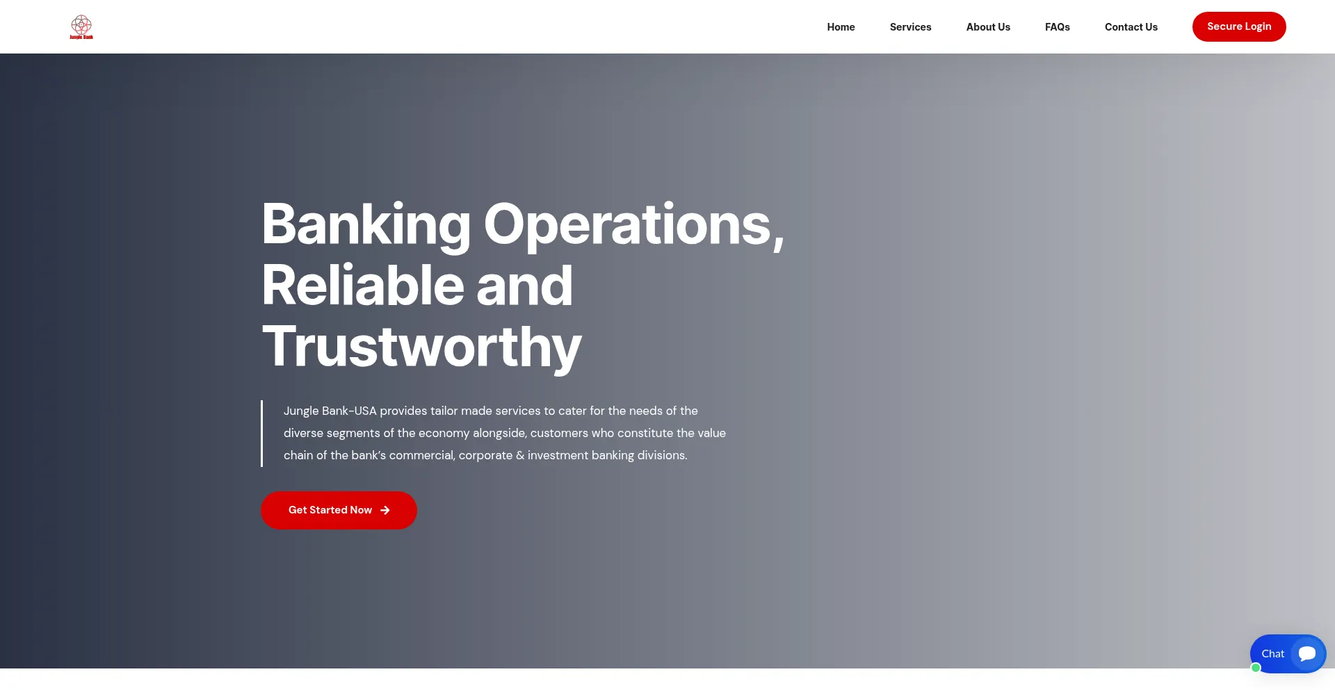 Website screenshot of Junglebnk.com