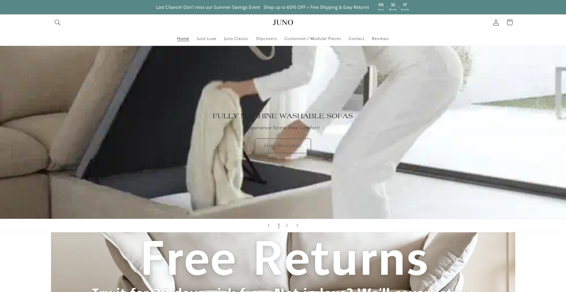 Website screenshot of Junohousing.com