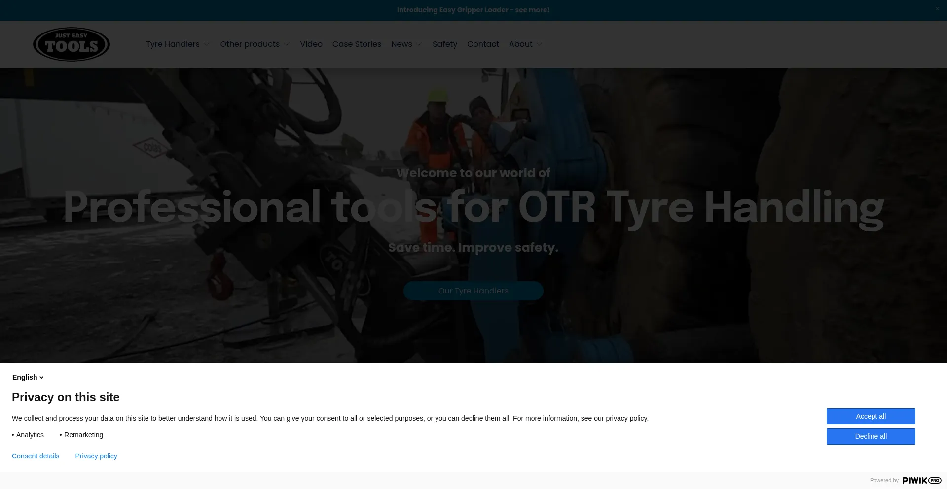 Website screenshot of Justeasytools.com