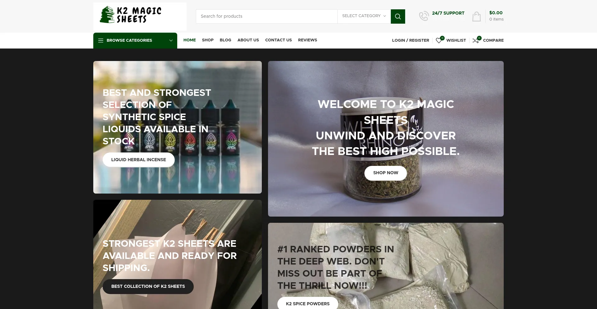 Website screenshot of K2magicsheets.com