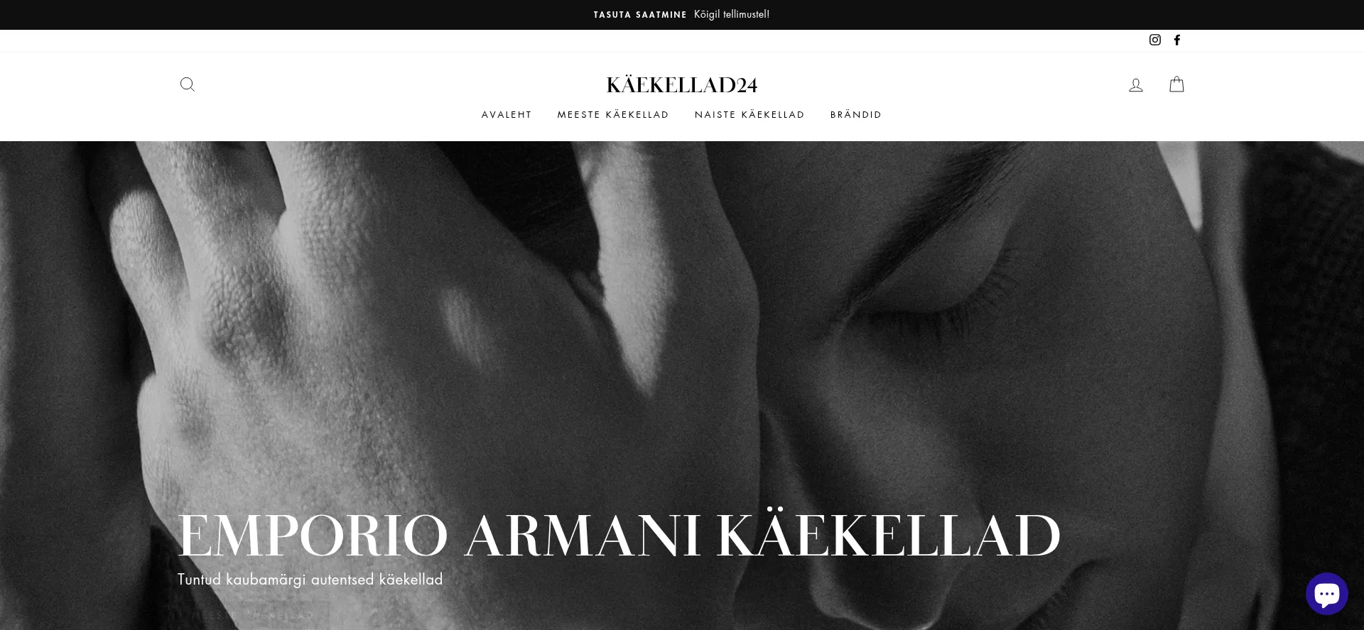 Website screenshot of Kaekellad24.eu