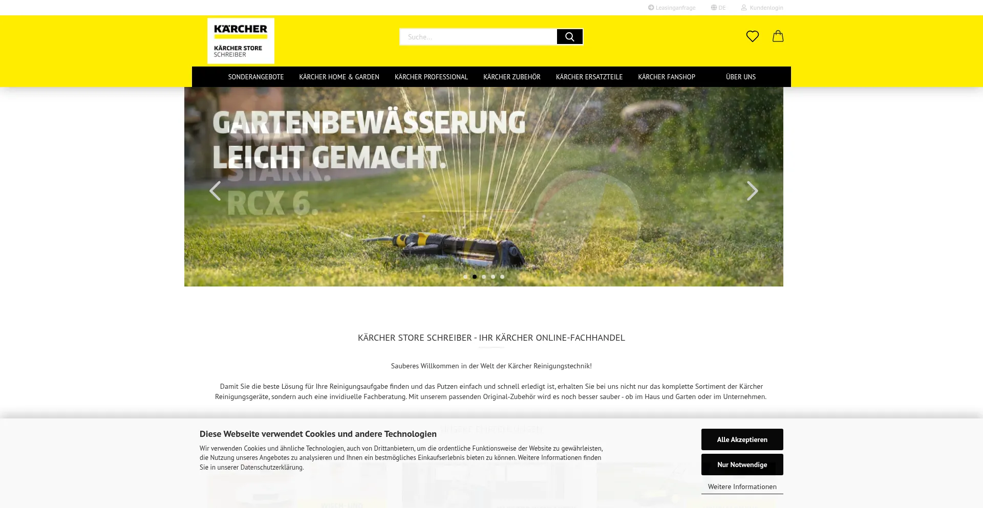 Website screenshot of Kaerchershop-schreiber.de