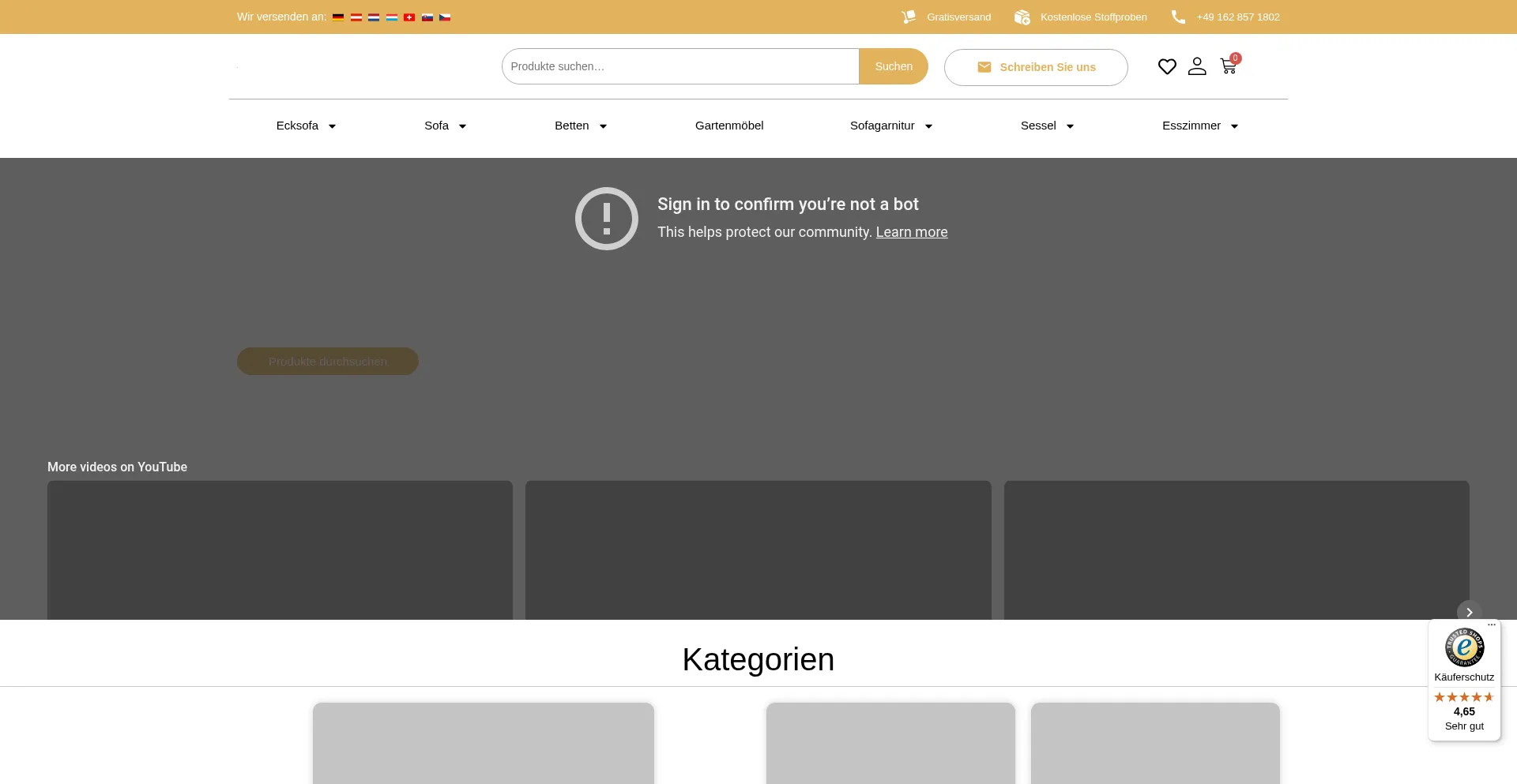Website screenshot of Kaisermobel.de