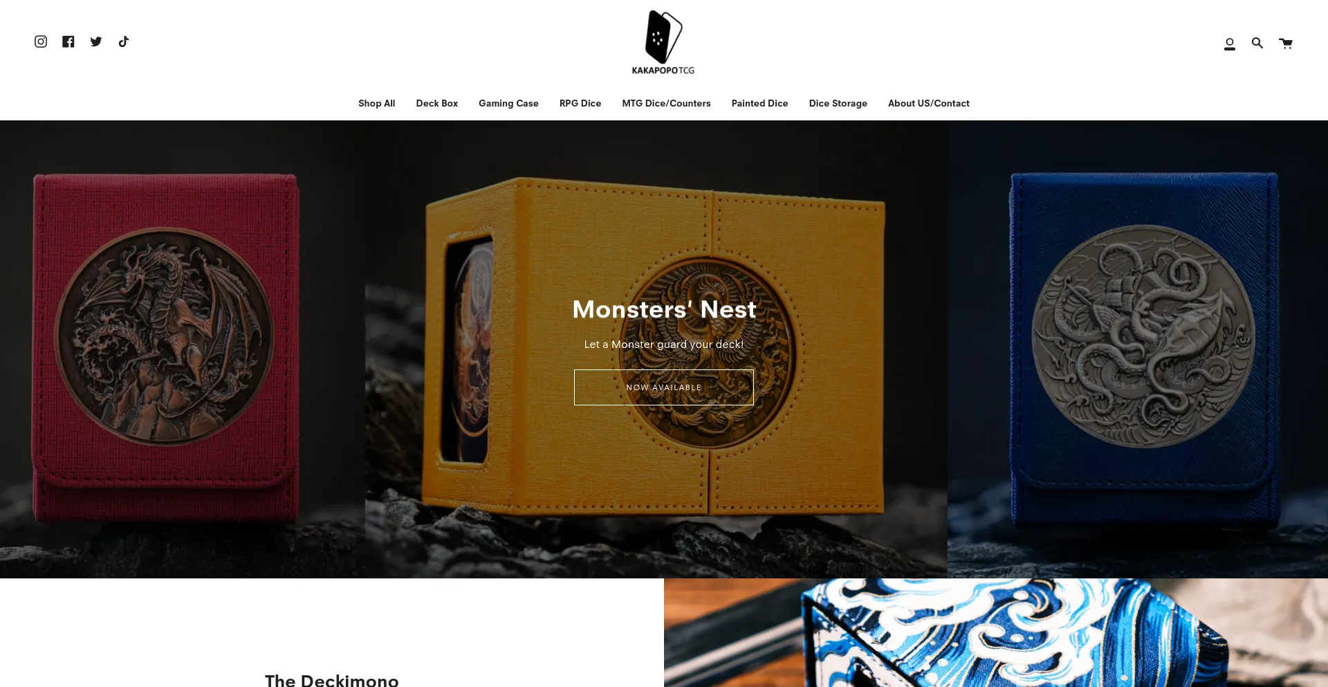 Website screenshot of Kakapopotcg.com