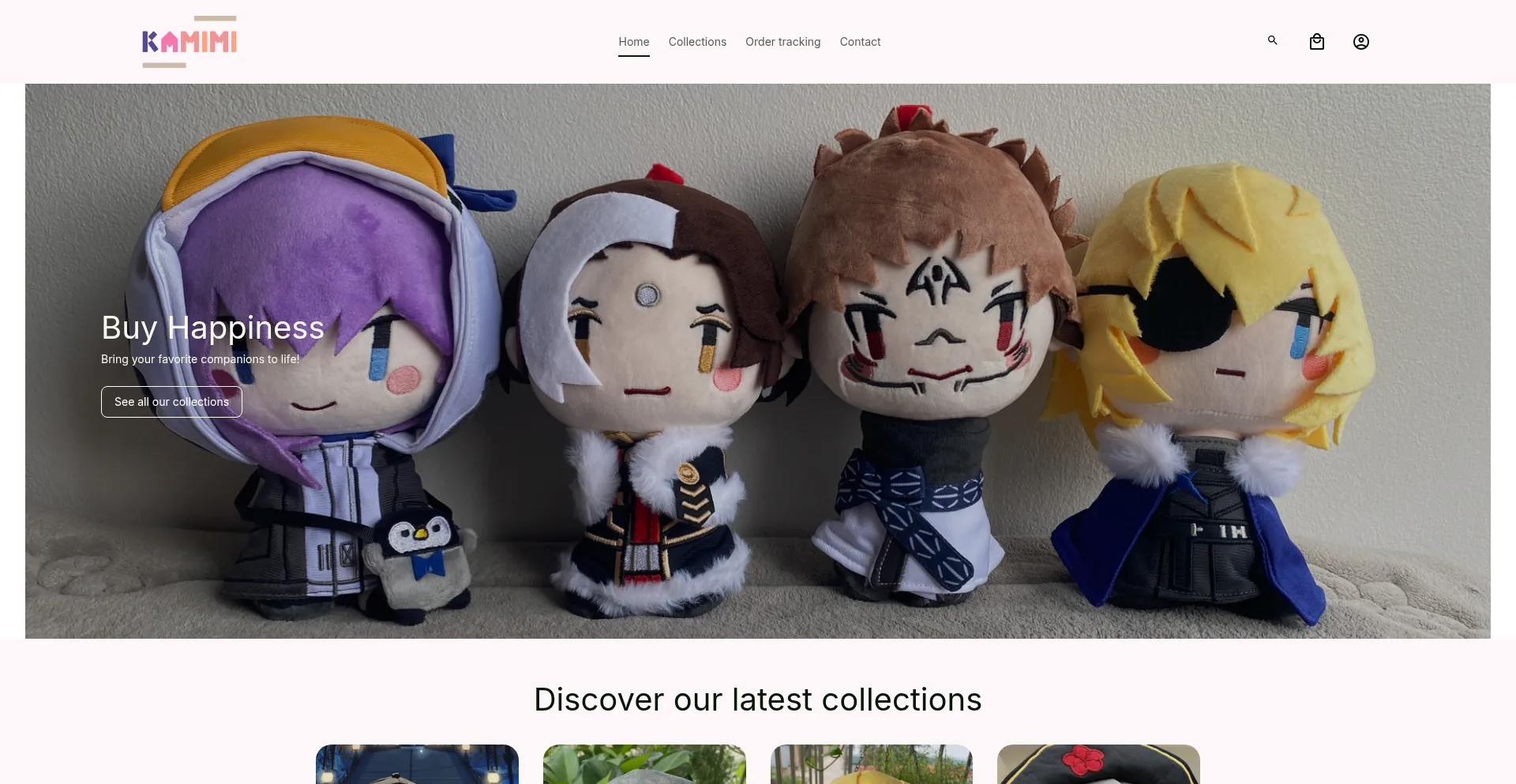 Website screenshot of Kamimilife.com