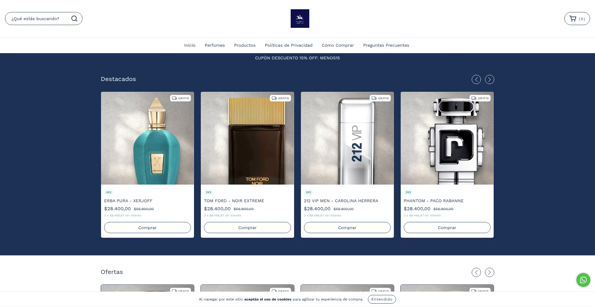 Website screenshot of Kandima.ar