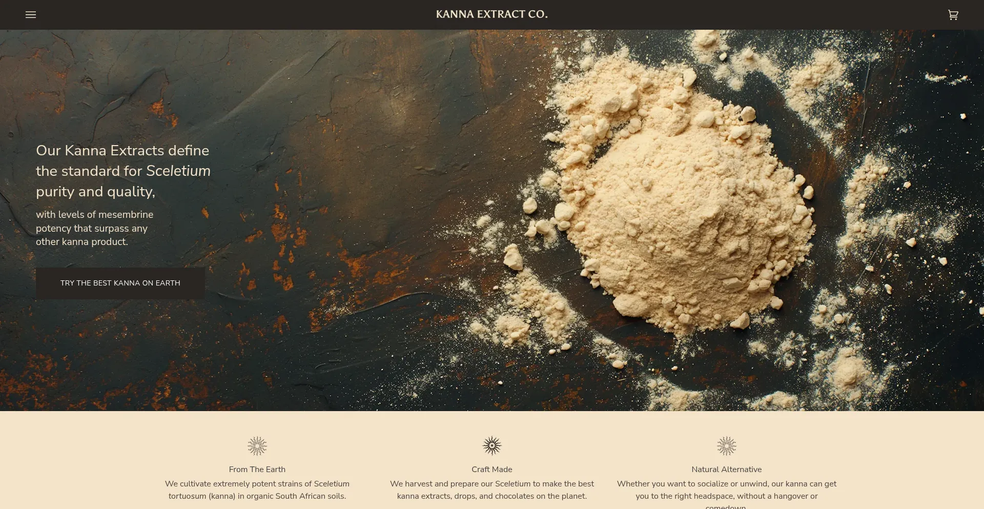 Website screenshot of Kannaextract.com