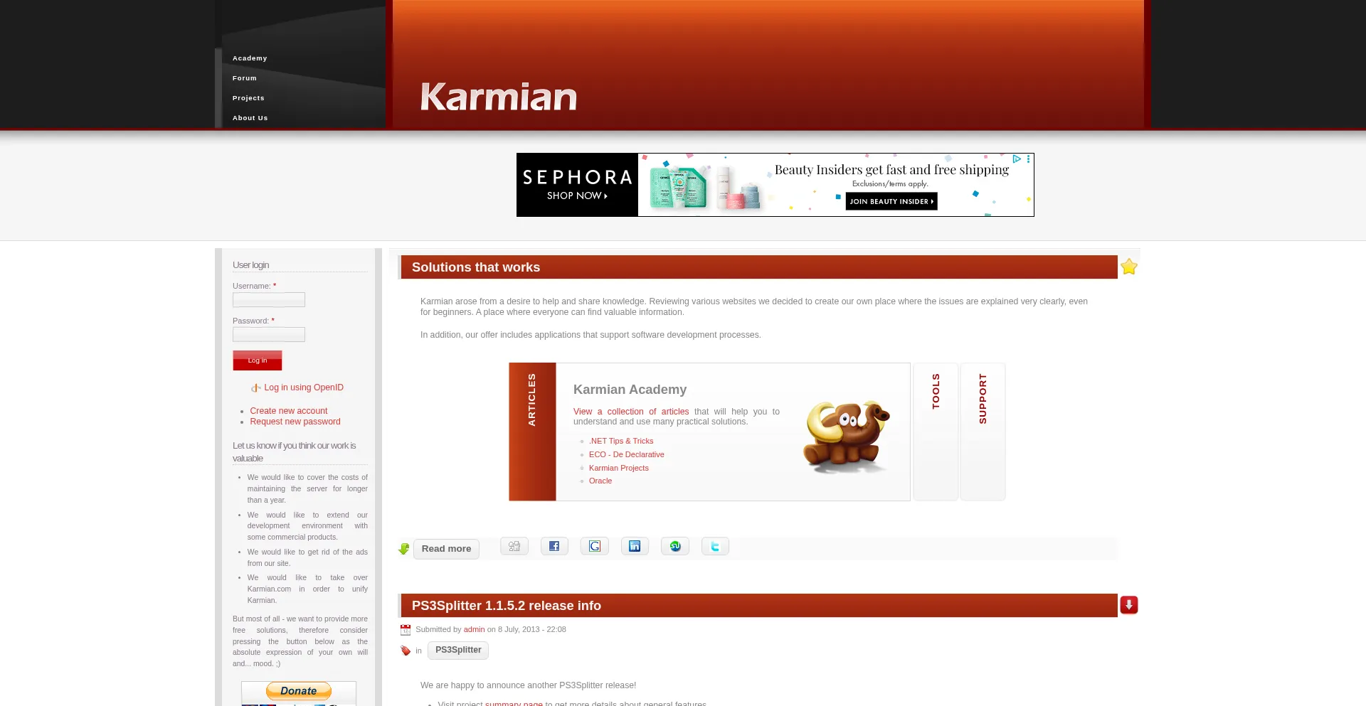 Karmian.org Screenshot