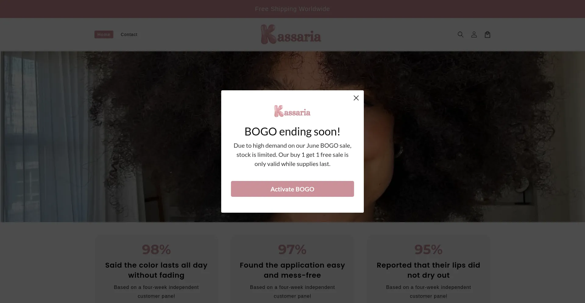 Website screenshot of Kassaria.com