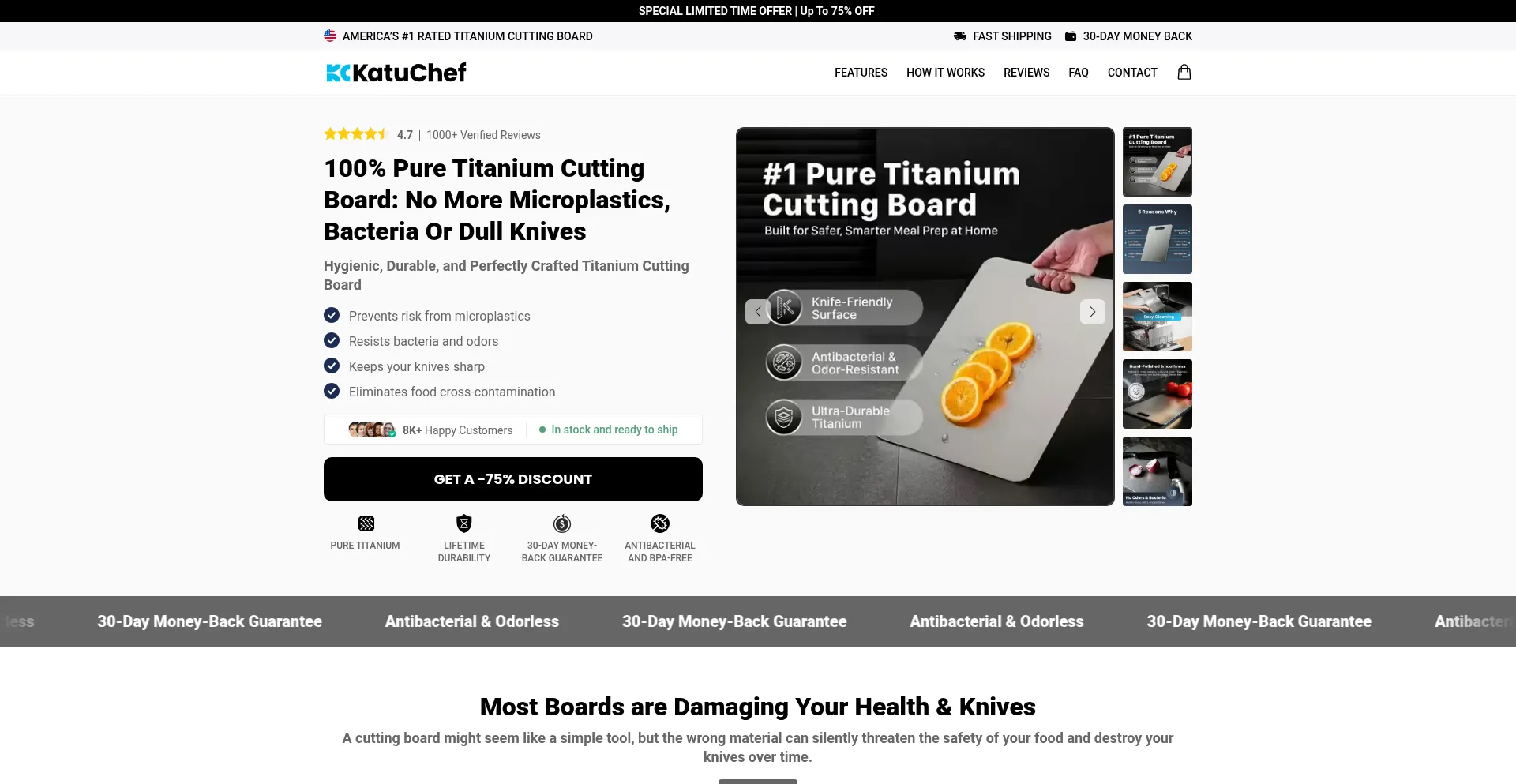 Website screenshot of Katuchef.com
